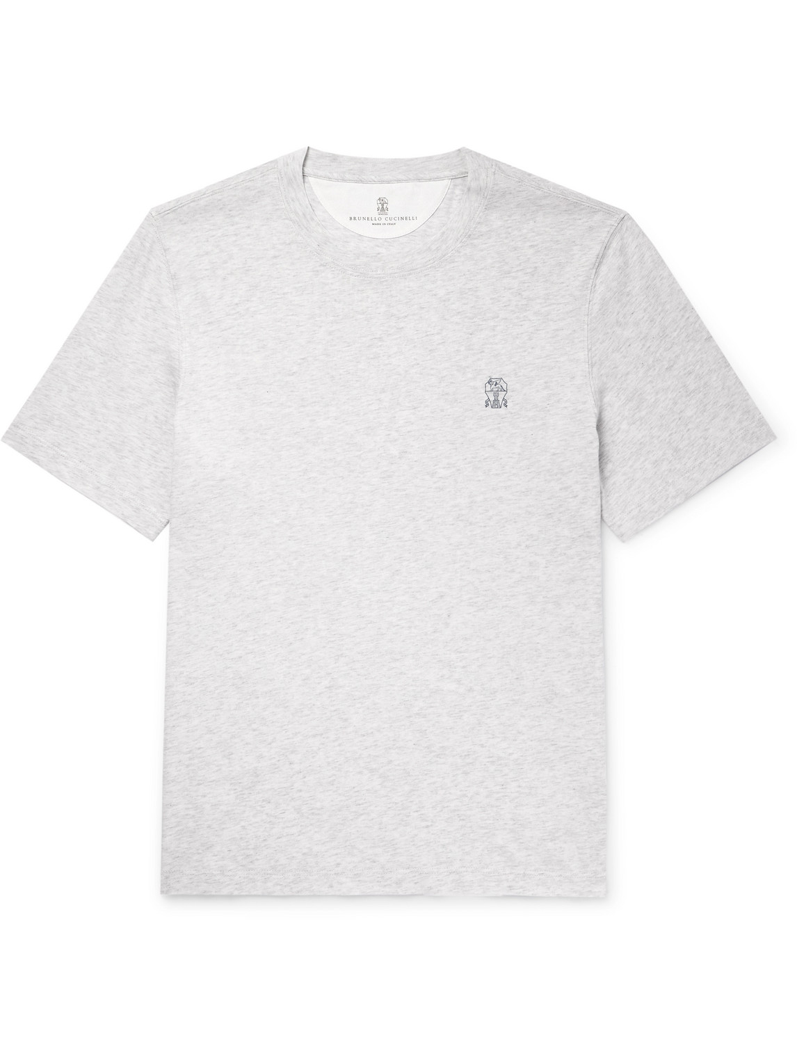 Brunello Cucinelli Logo-print Cotton-jersey T-shirt In Gray