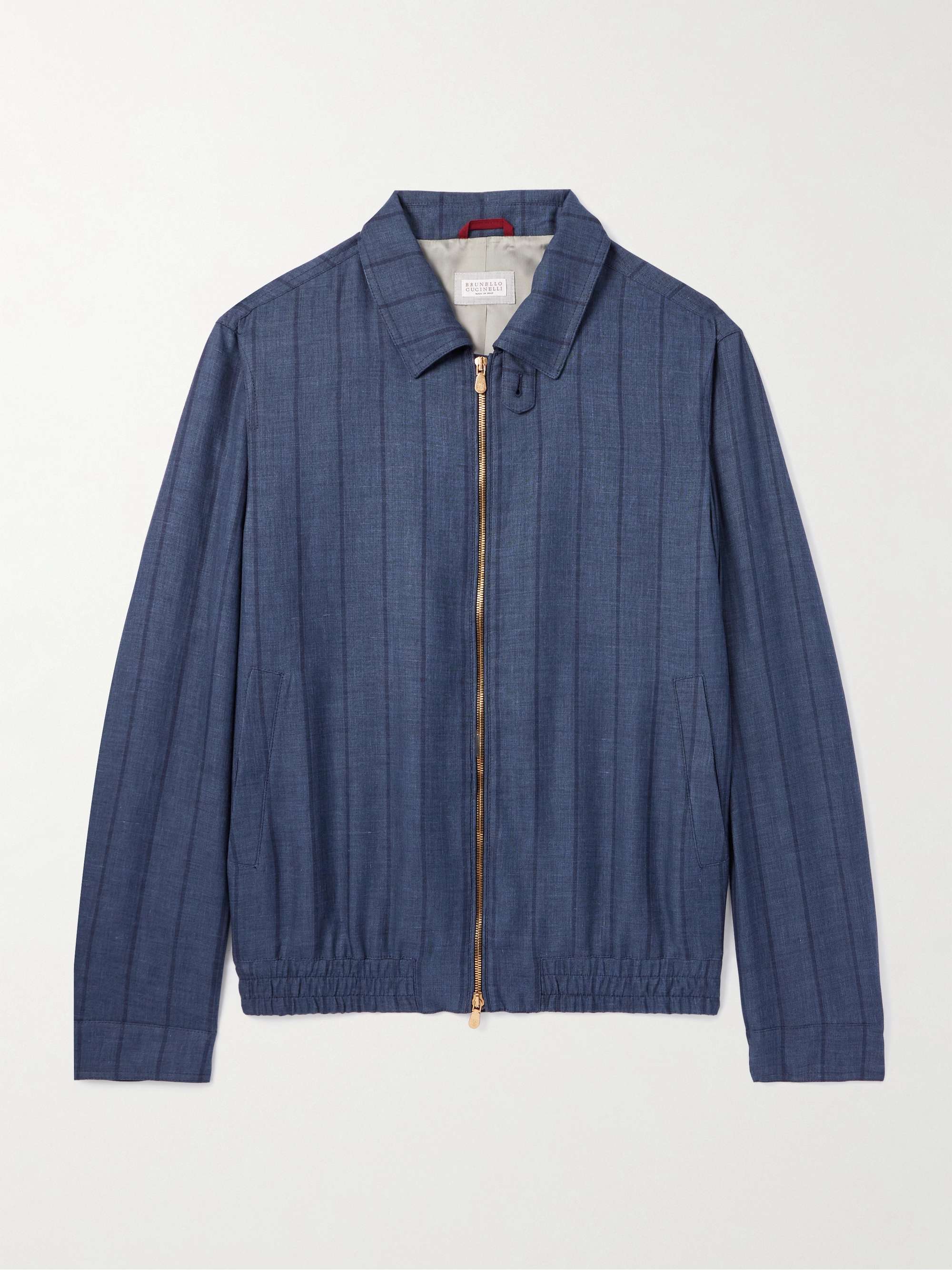 Brunello Cucinelli metallic-finish bomber jacket - Grey