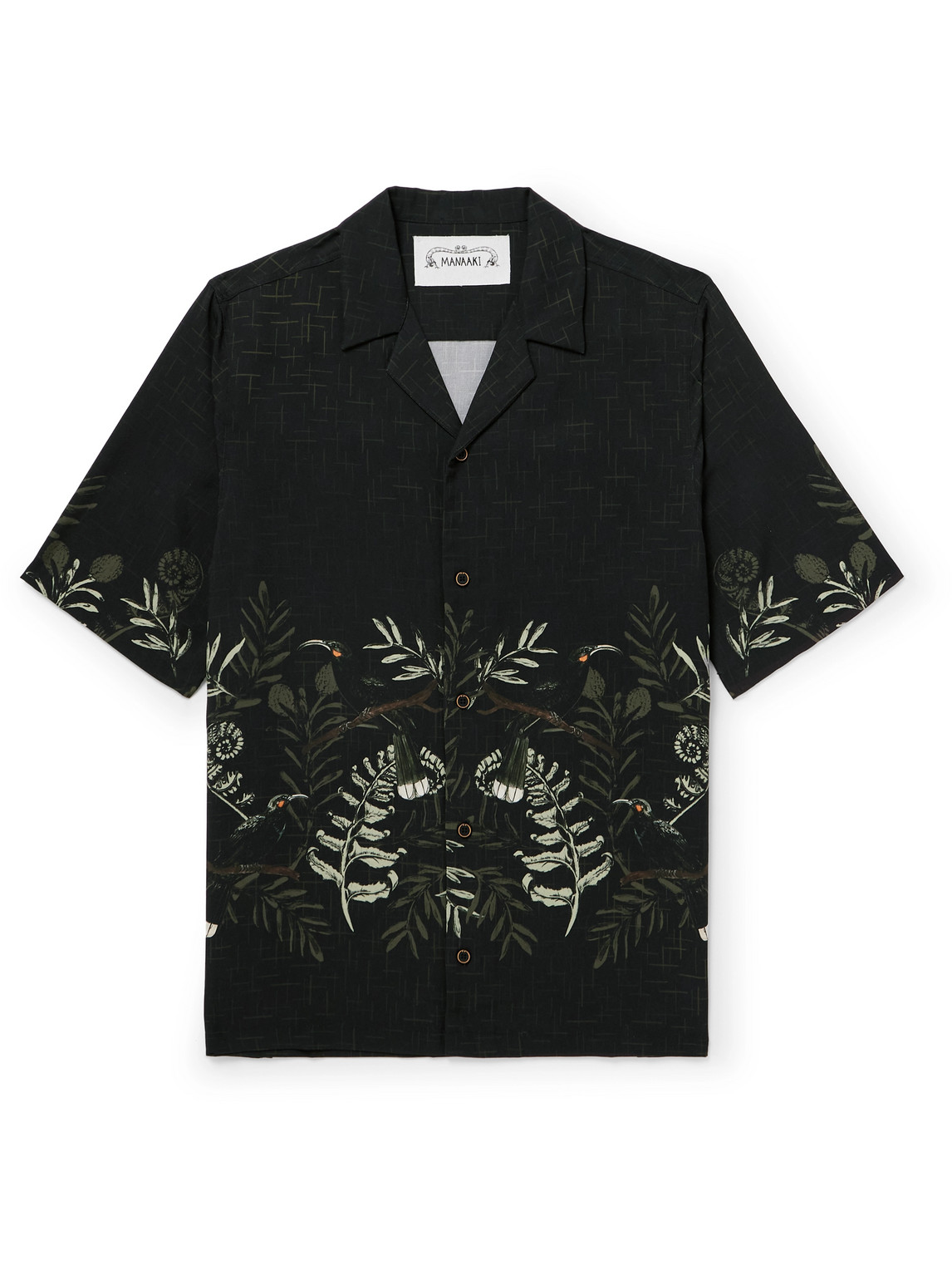 Camp-Collar Printed Lyocell-Twill Shirt