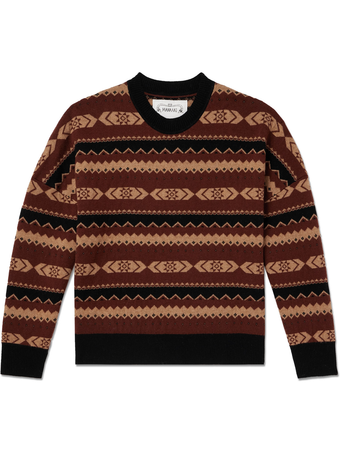 Rongo Jacquard-Knit Merino Wool and Cashmere-Blend Sweater