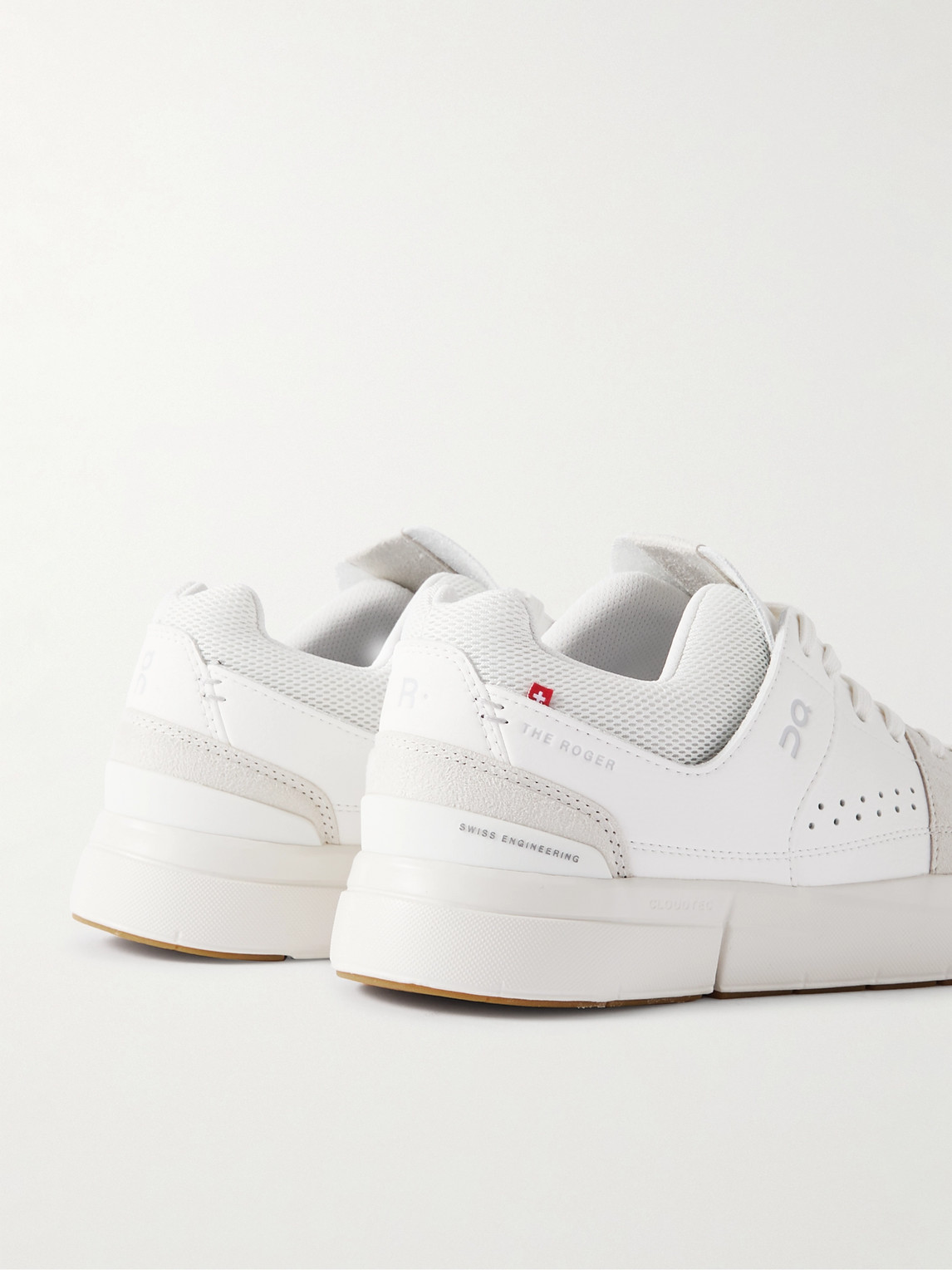 On Roger Federer The Roger Clubhouse Faux Leather, Mesh And Faux Suede Sneakers In White