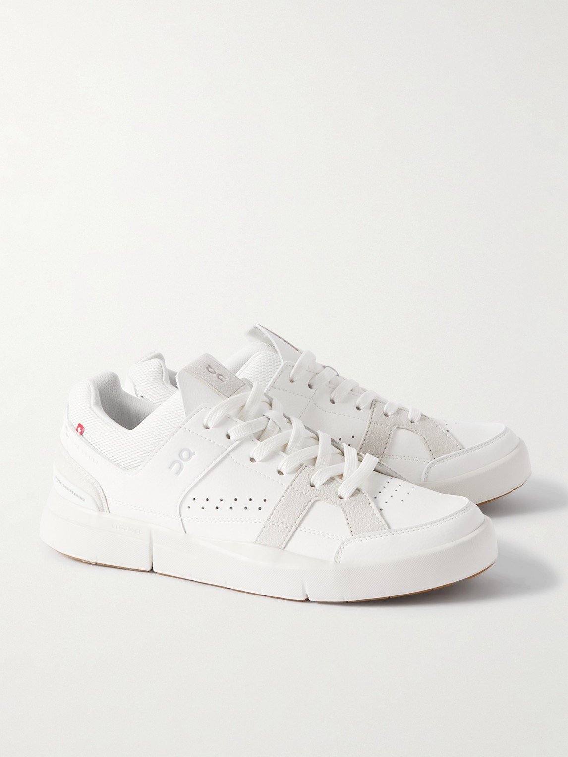 On Roger Federer The Roger Clubhouse Faux Leather, Mesh And Faux Suede Sneakers In White