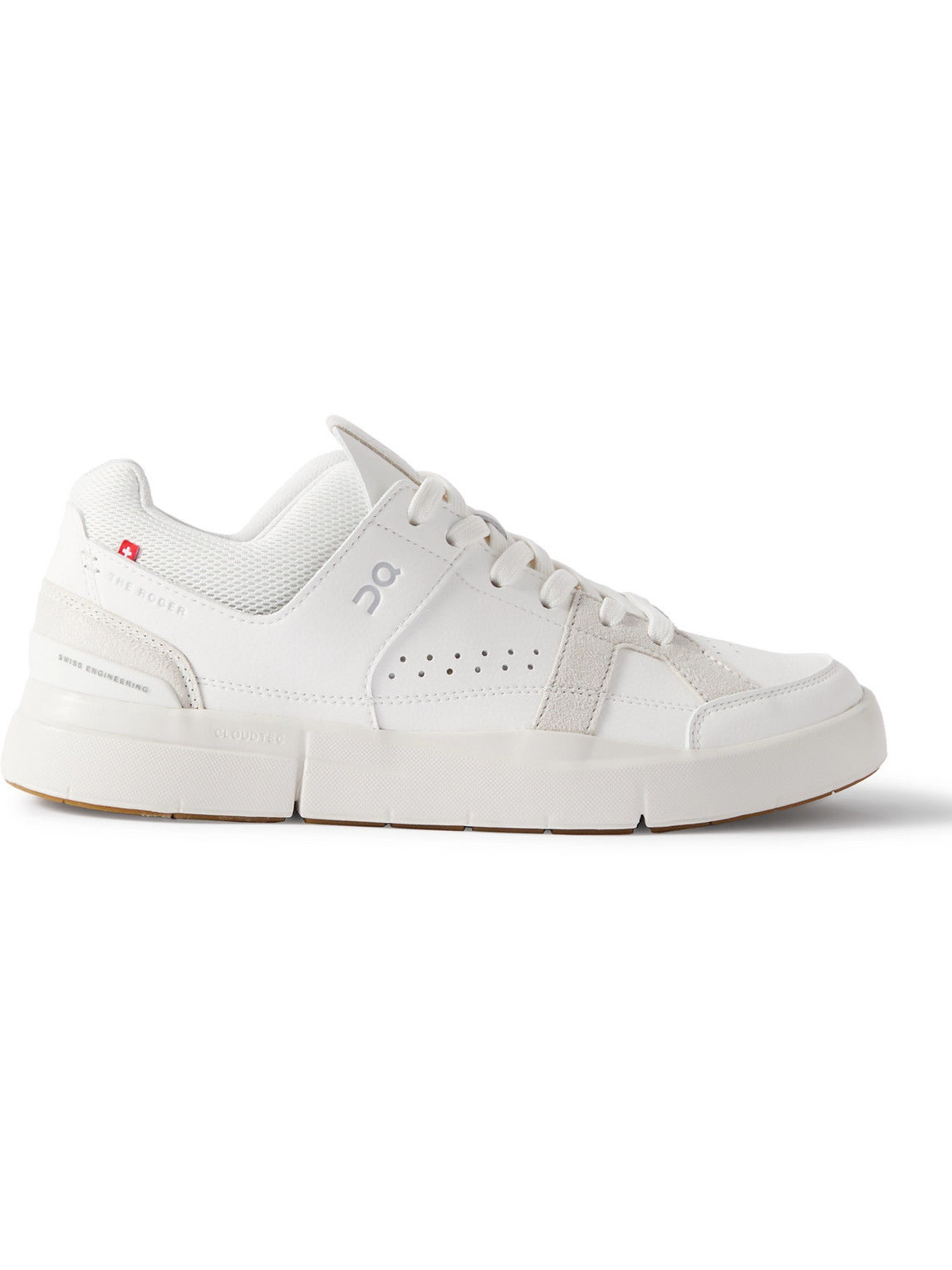 On Roger Federer The Roger Clubhouse Faux Leather, Mesh And Faux Suede Sneakers In White