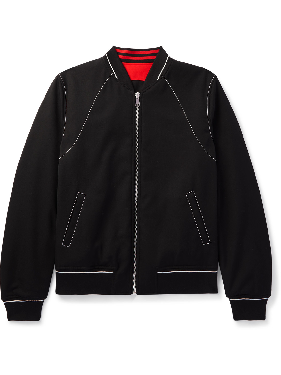 Alexander Mcqueen Reversible Colour-block Grain De Poudre Wool Jacket In Black