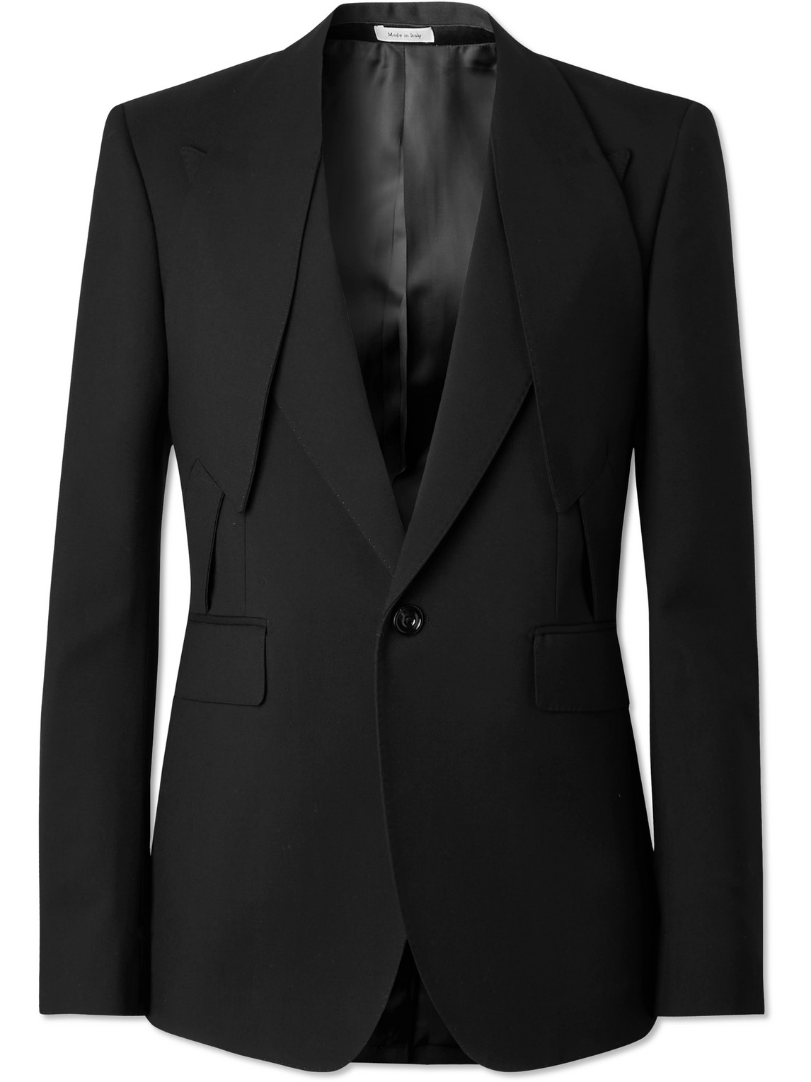 Alexander Mcqueen Slim-fit Wool-gabardine Blazer In Black