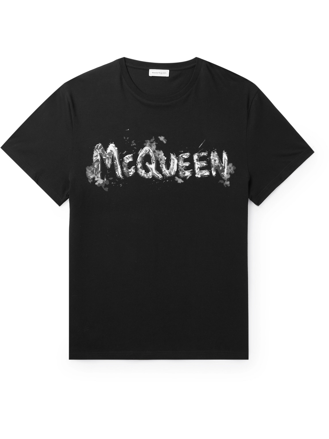 Alexander Mcqueen Logo-print Cotton-jersey T-shirt In Black