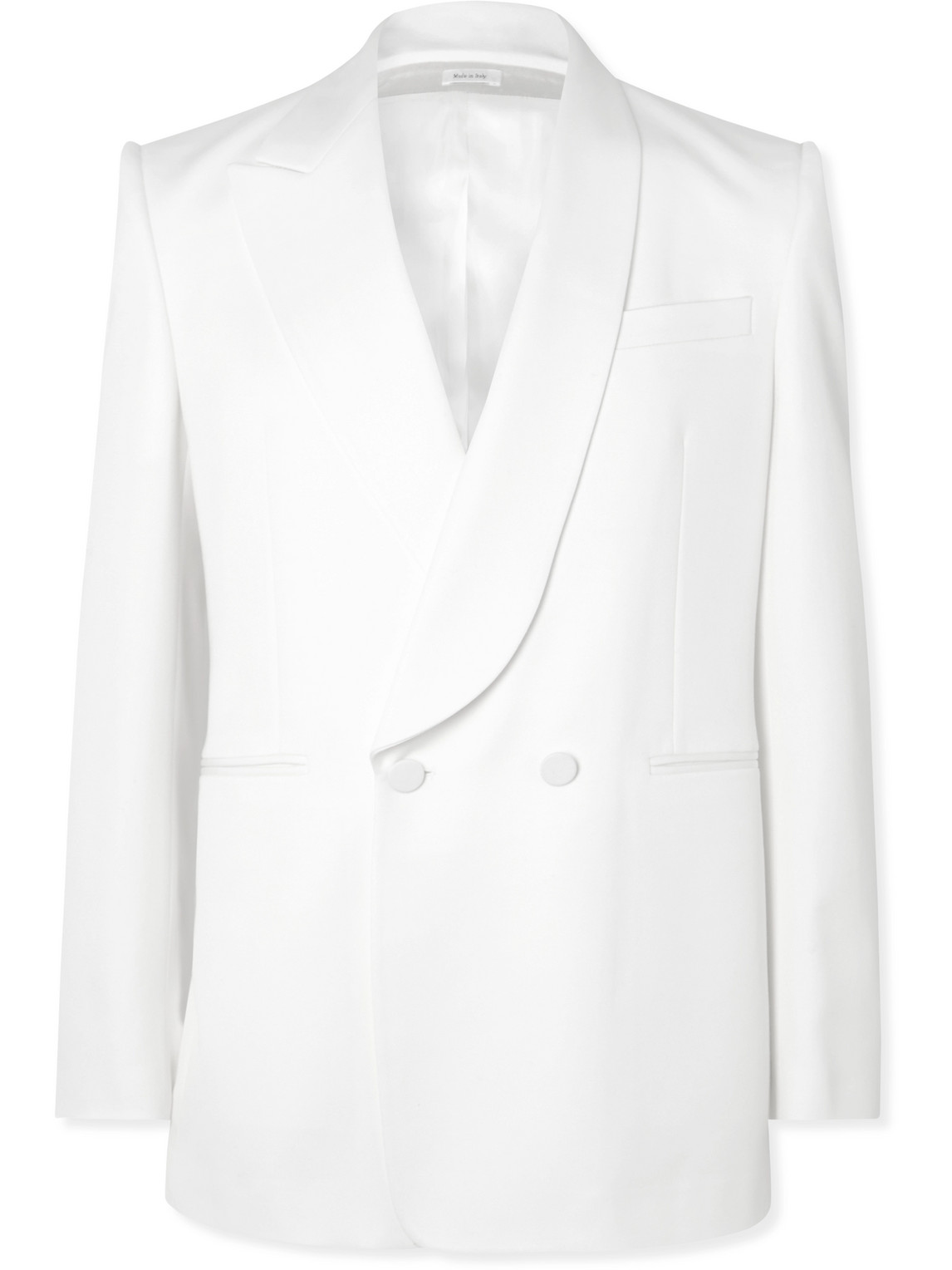 Alexander Mcqueen Double-breasted Wool-twill Suit Jacket In White