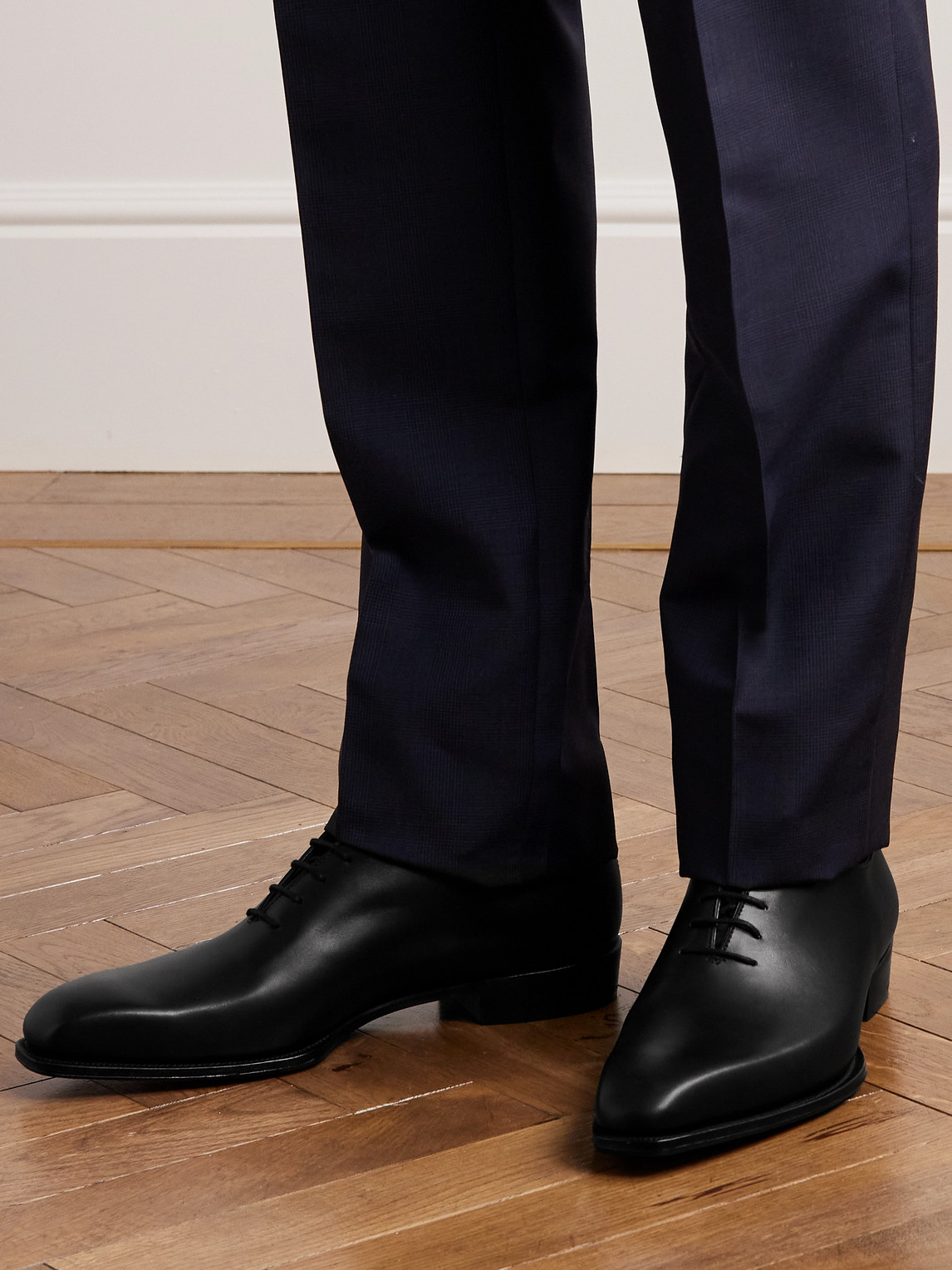Shop George Cleverley Merlin Leather Oxford Shoes In Black