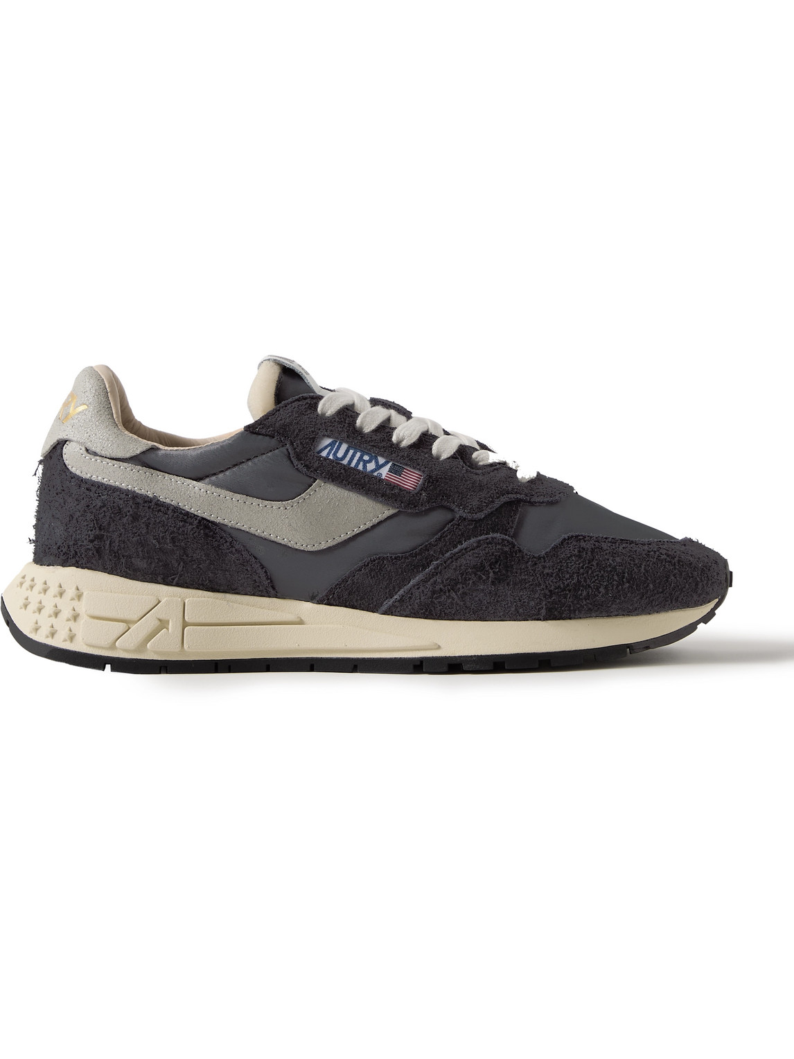 Autry Reelwind Running Sneakers In Suede And Nylon In Black