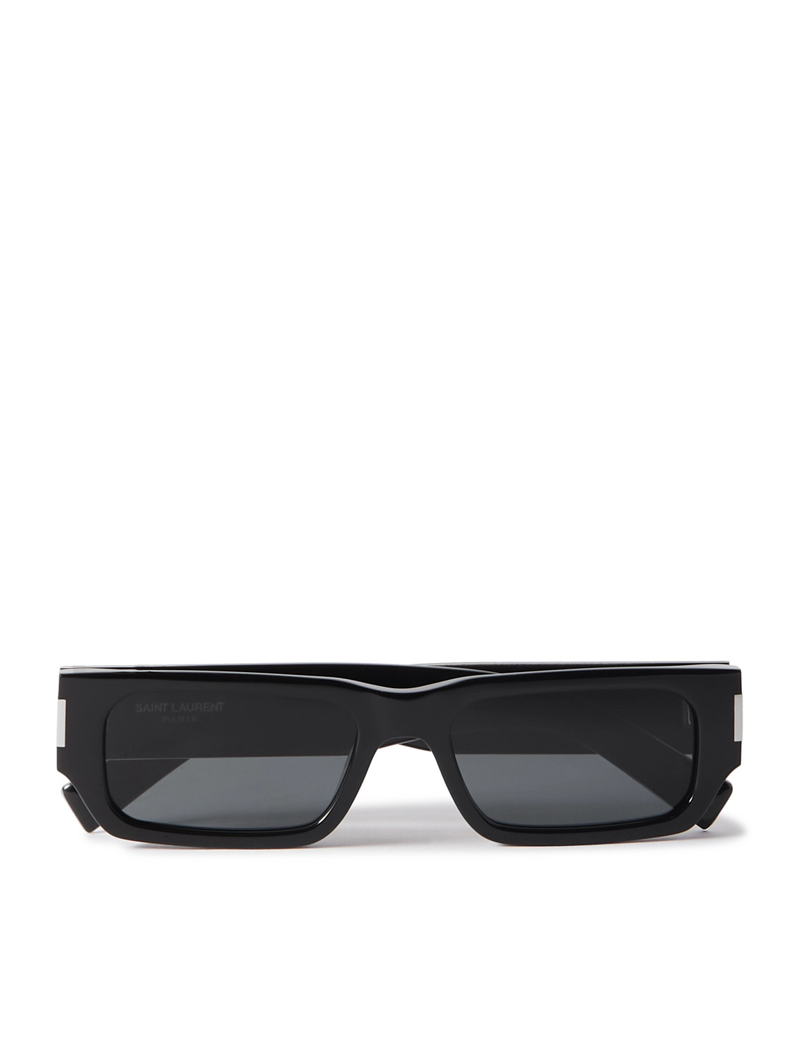 Saint Laurent New Wave Rectangular-frame Acetate Sunglasses In Black