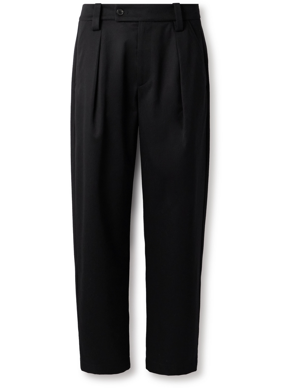 Apc Cotton Pleated Front Pant With Belt Loops In Black