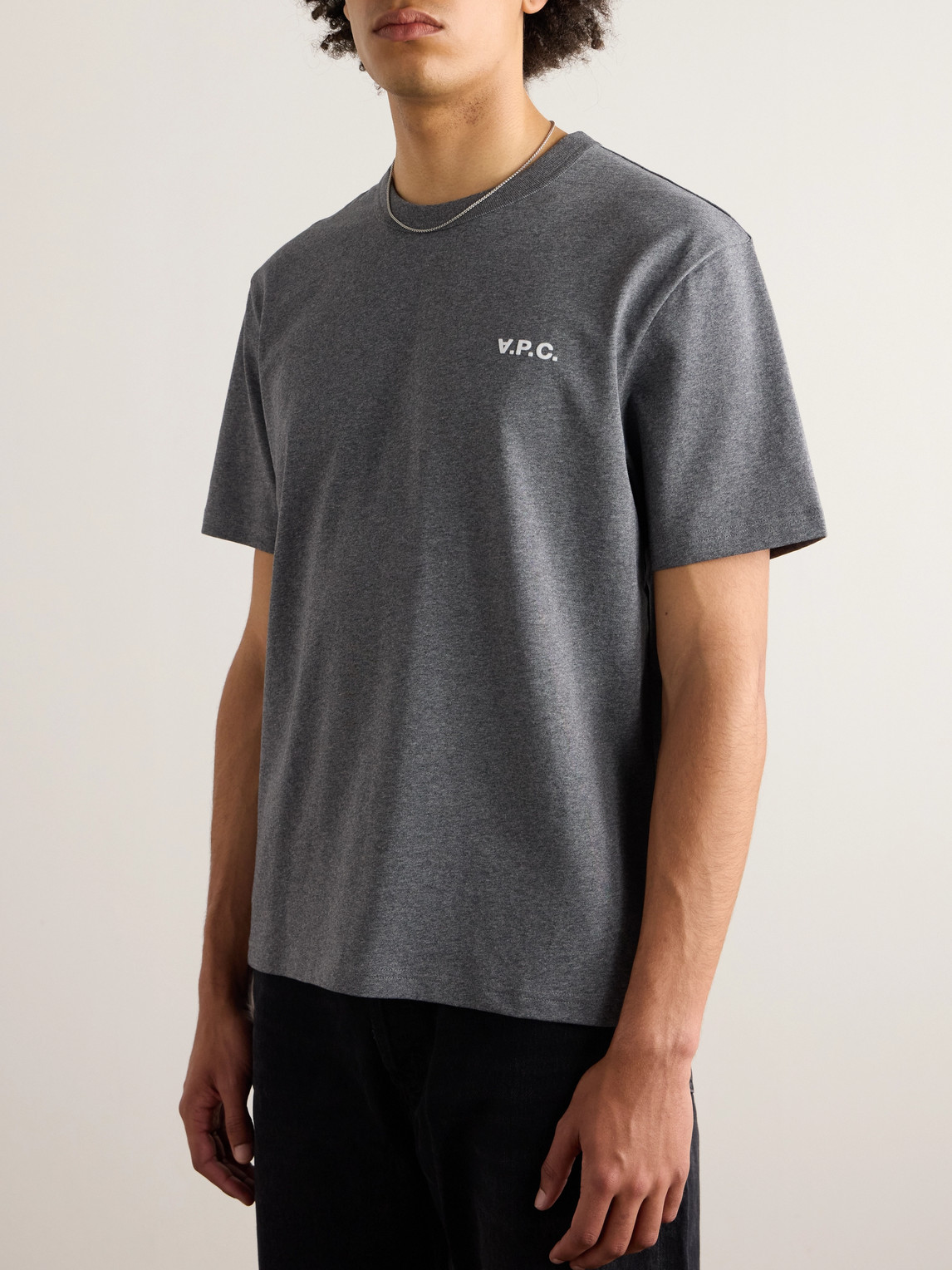 A.P.C. - Logo-Flocked Cotton-Jersey T-Shirt