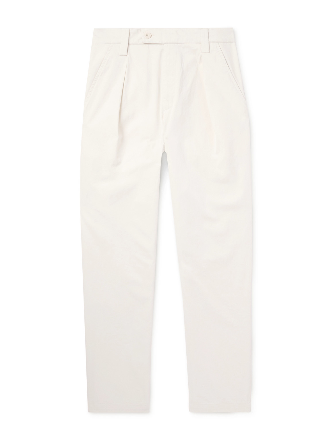 Renato Straight-Leg Pleated Cotton Trousers