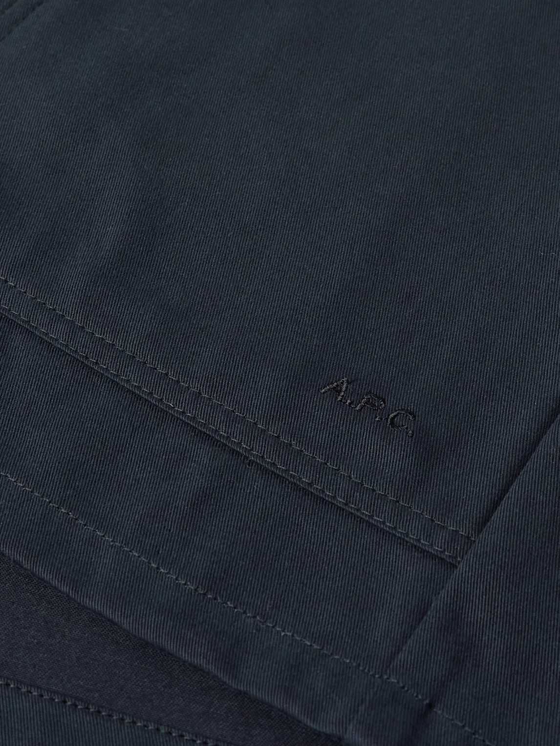 Apc Kerlouan Logo-embroidered Cotton-twill Overshirt In Blue