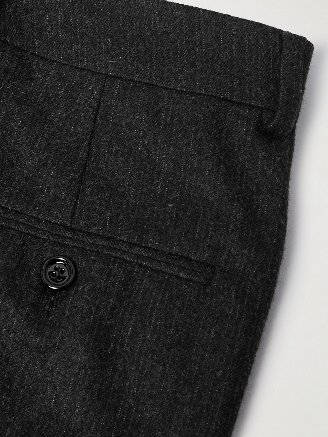 Celine Straight-leg Pinstriped Brushed Wool-twill Suit Trousers In Black