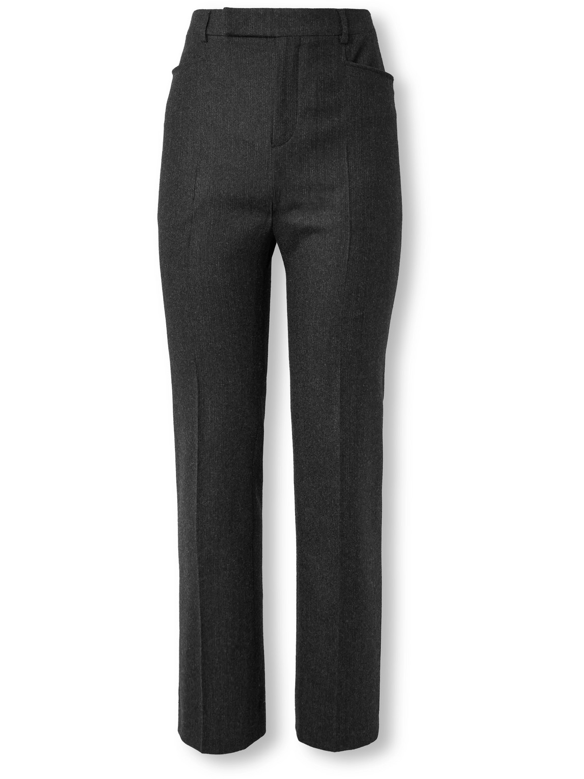 Celine Straight-leg Pinstriped Brushed Wool-twill Suit Trousers In Black
