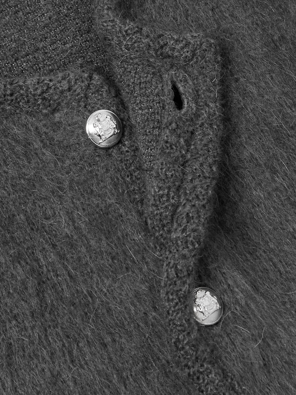 Celine Brushed Mohair-blend Cardigan In Gray