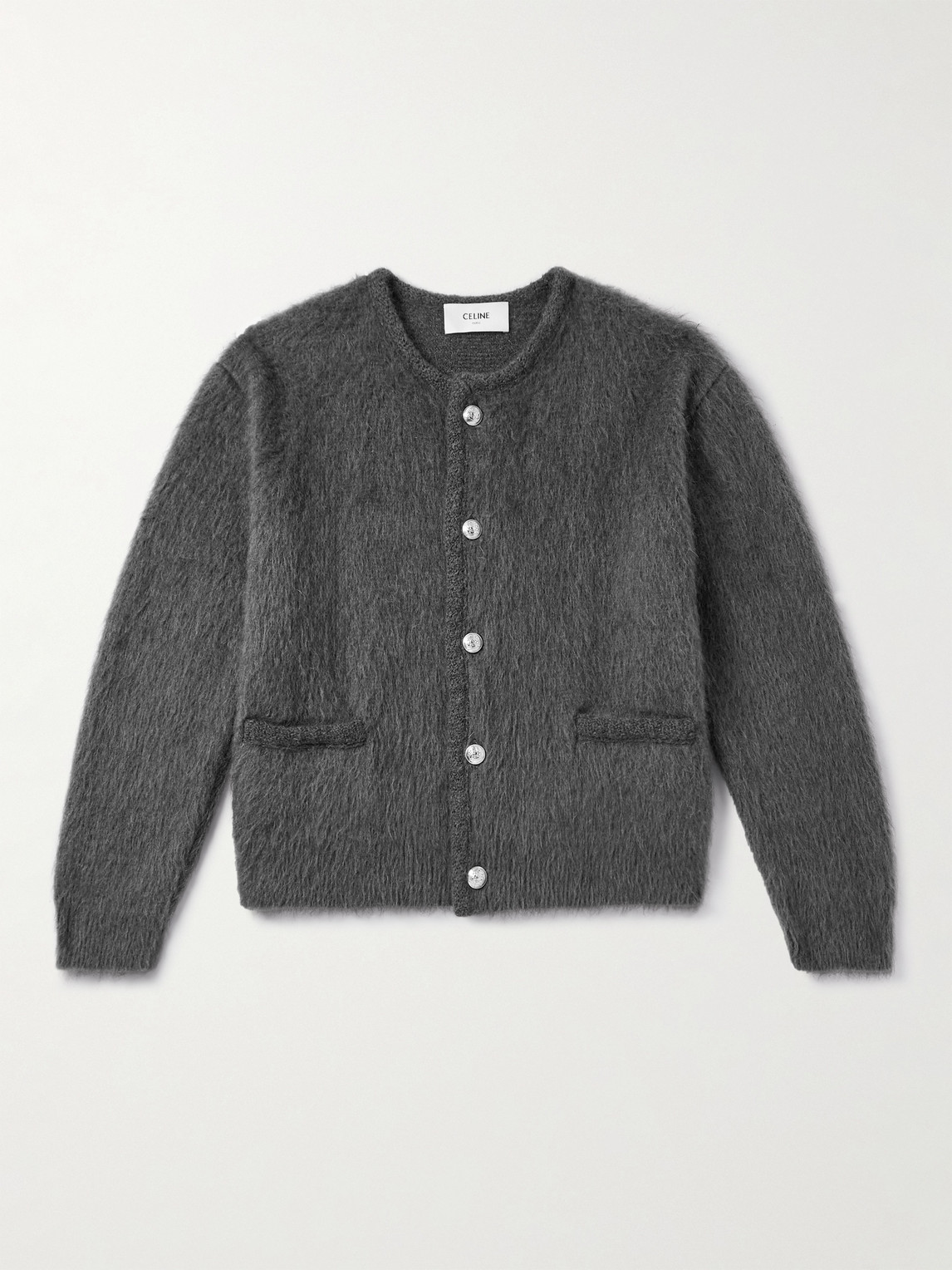 Brushed Mohair-Blend Cardigan