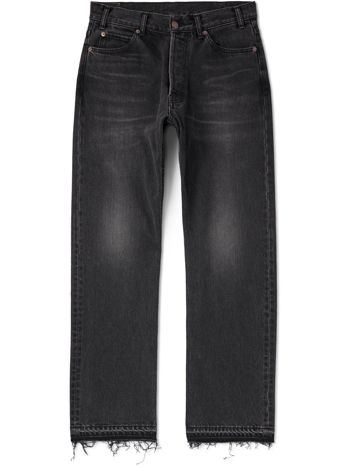 Celine Wesley Straight-leg Distressed Jeans In Black