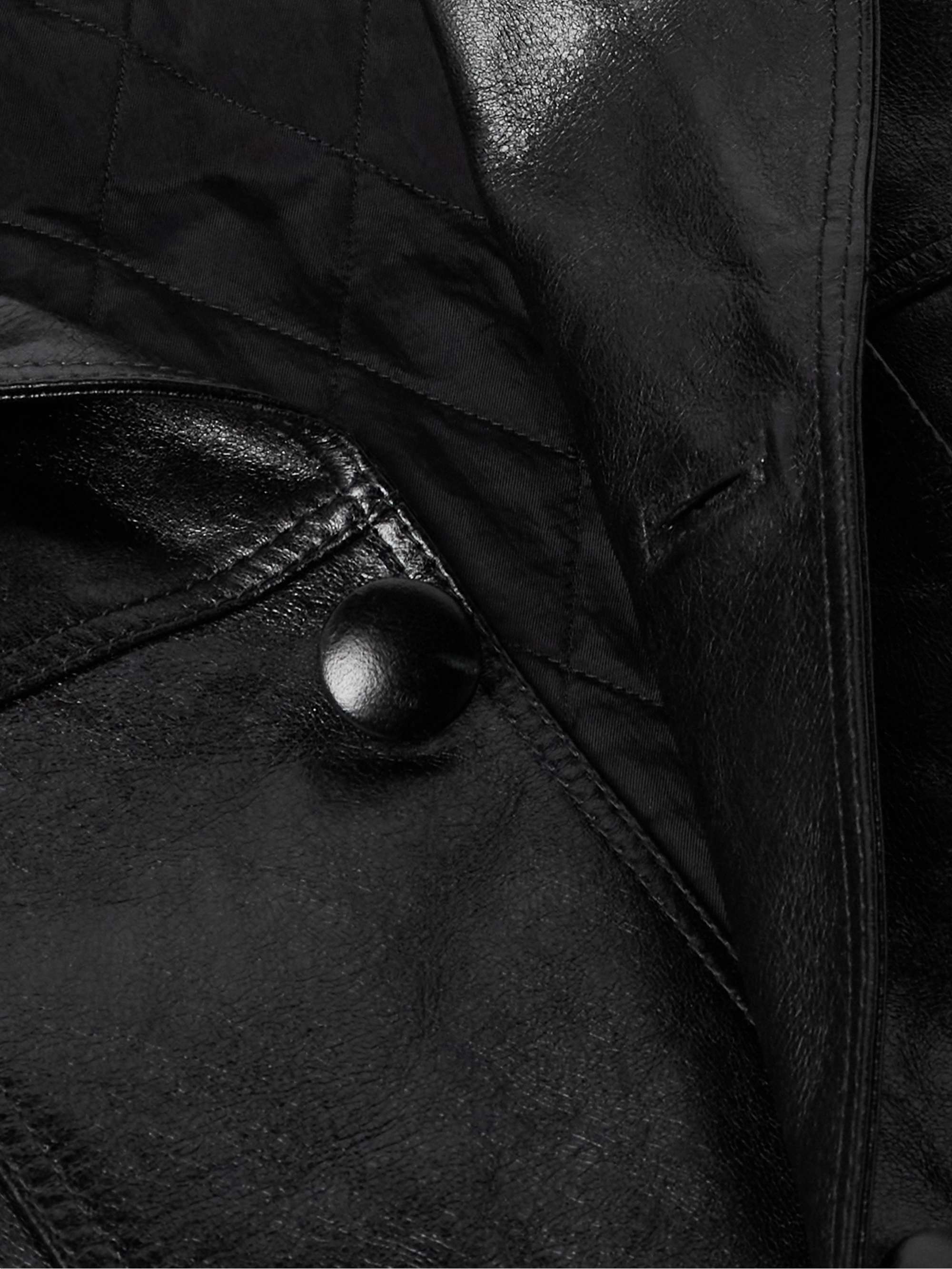 CELINE HOMME Waxed-Leather Jacket for Men | MR PORTER