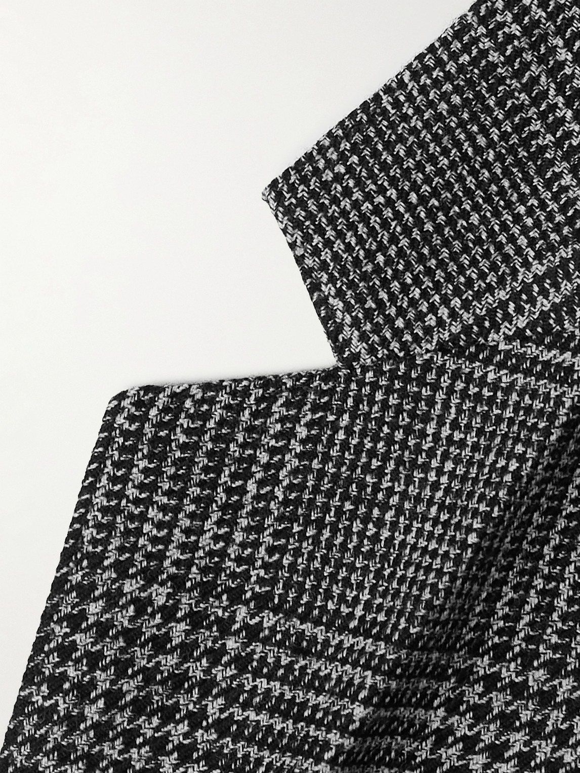 Celine Prince Of Wales Checked Wool Blazer In Gray