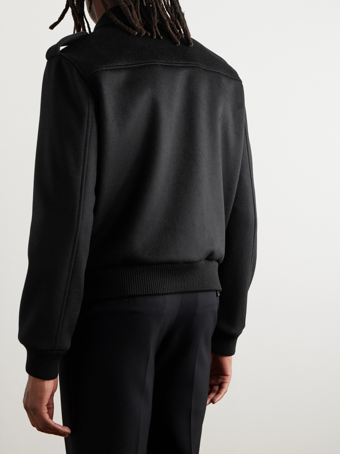 Celine Embellished Cashmere Bomber Jacket In Black