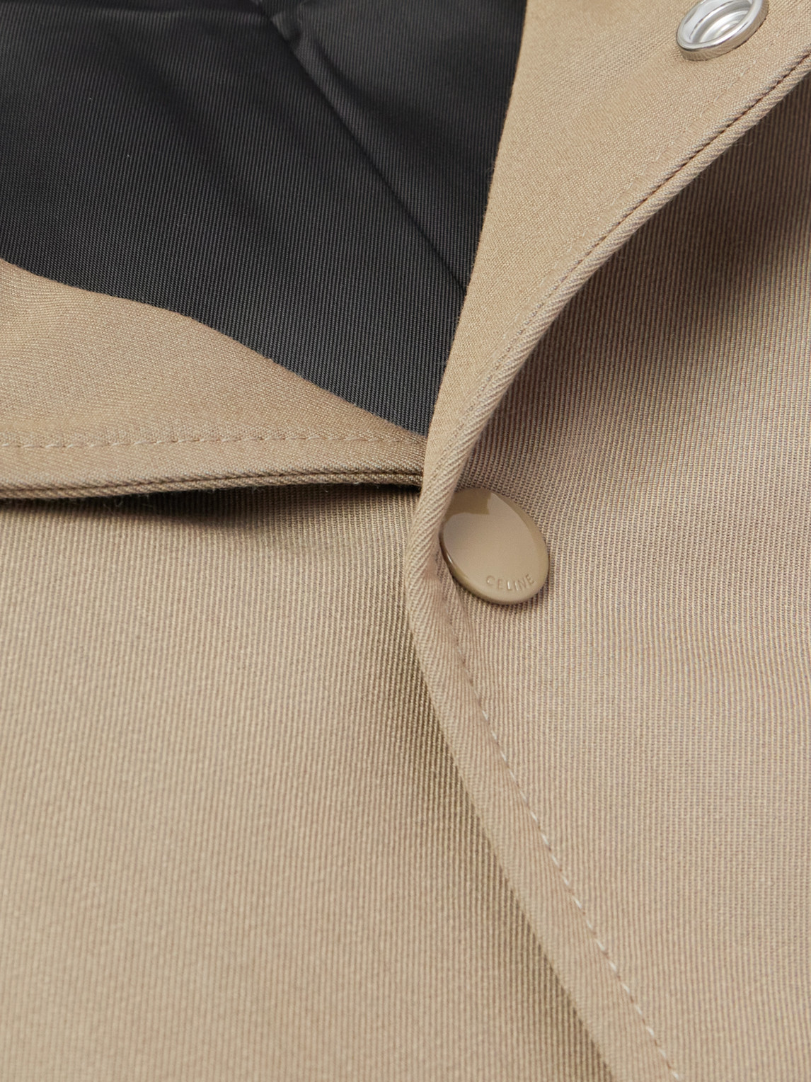 Celine Teddy Logo-embroidered Wool And Cotton-blend Gabardine Bomber Jacket In Brown