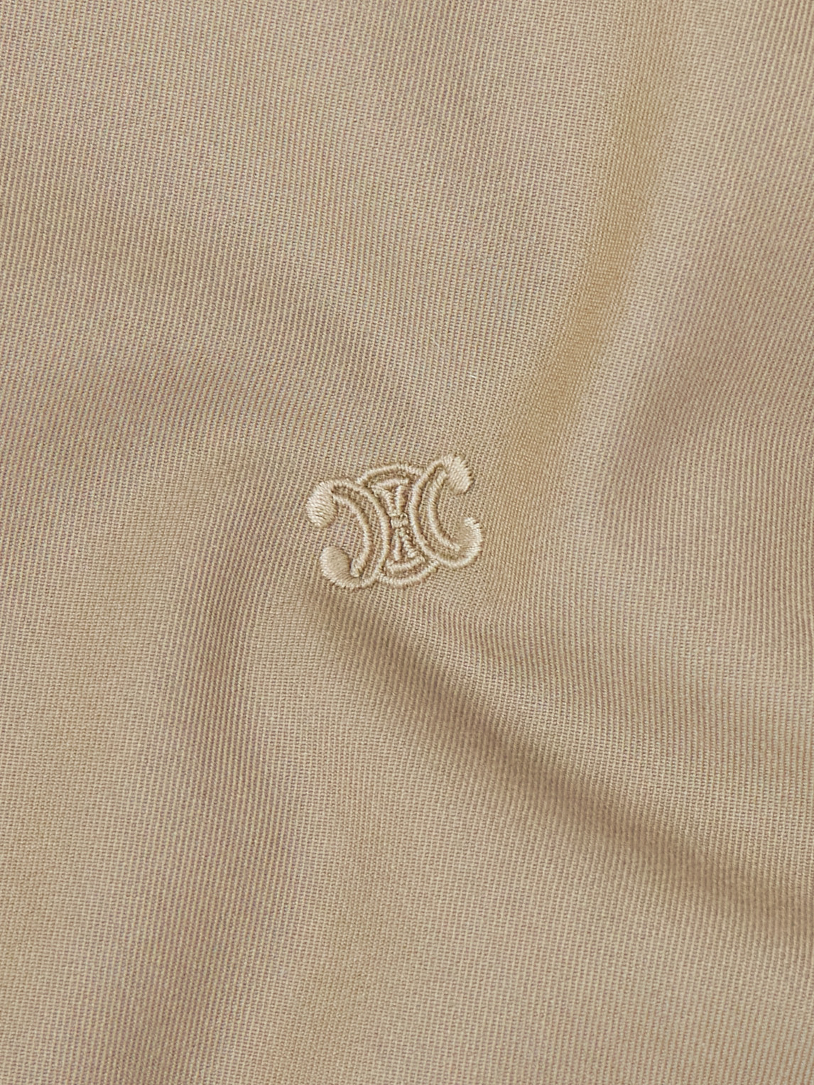 Celine Teddy Logo-embroidered Wool And Cotton-blend Gabardine Bomber Jacket In Brown