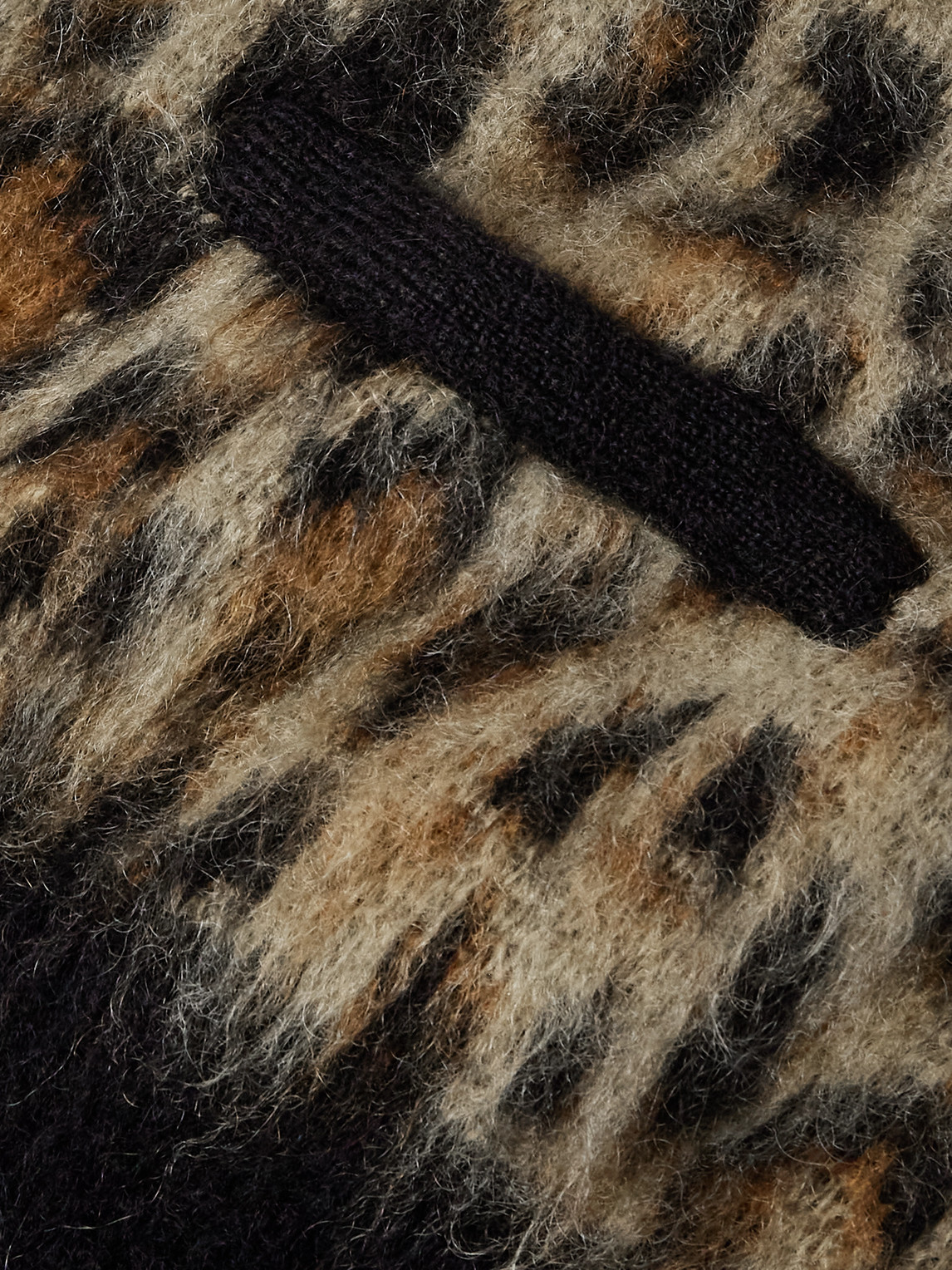 Celine Animal Patterned Crew-neck Cardigan With Golden Buttons In Multi