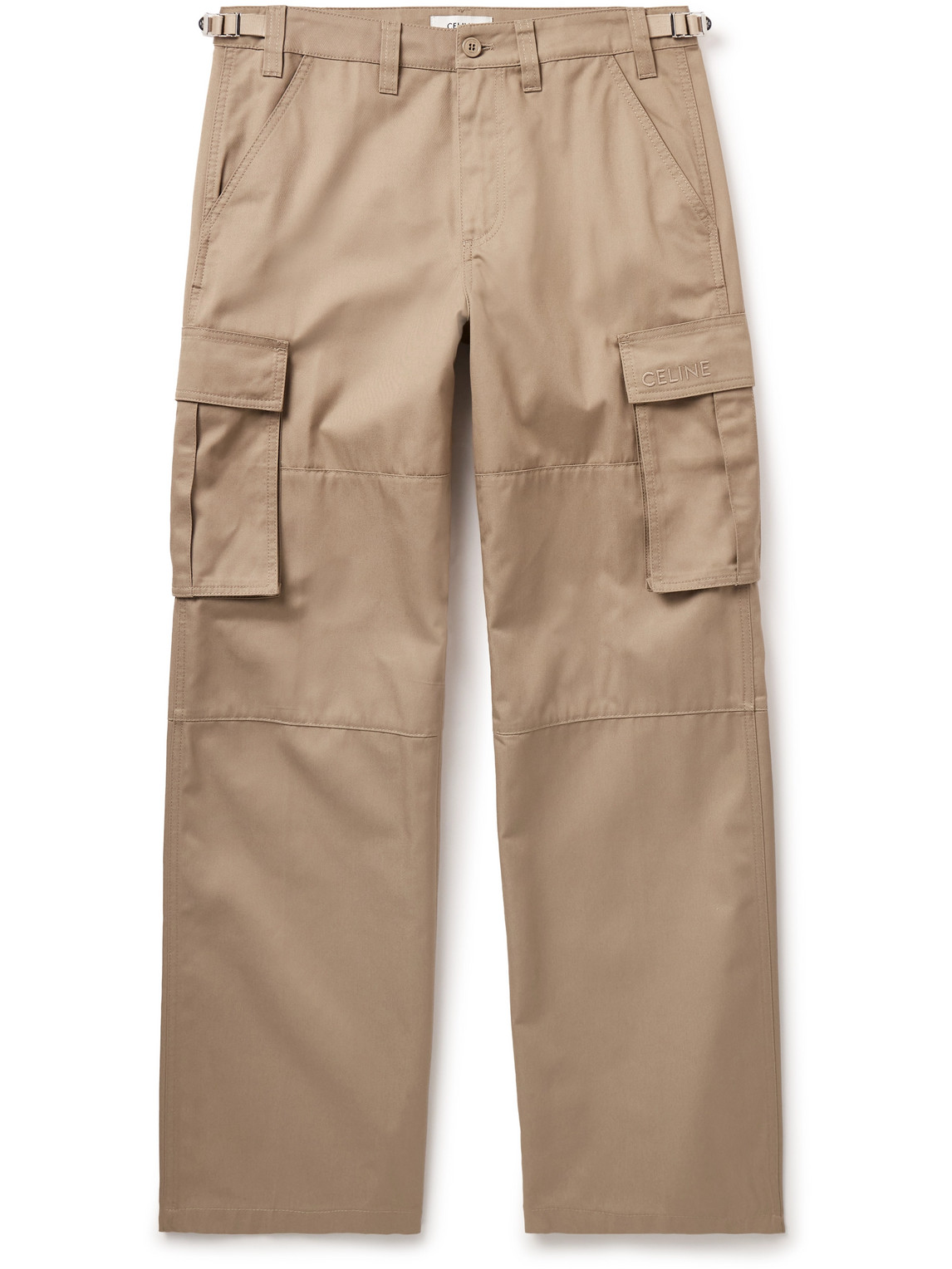 Celine Straight-leg Twill Cargo Trousers In Neutral
