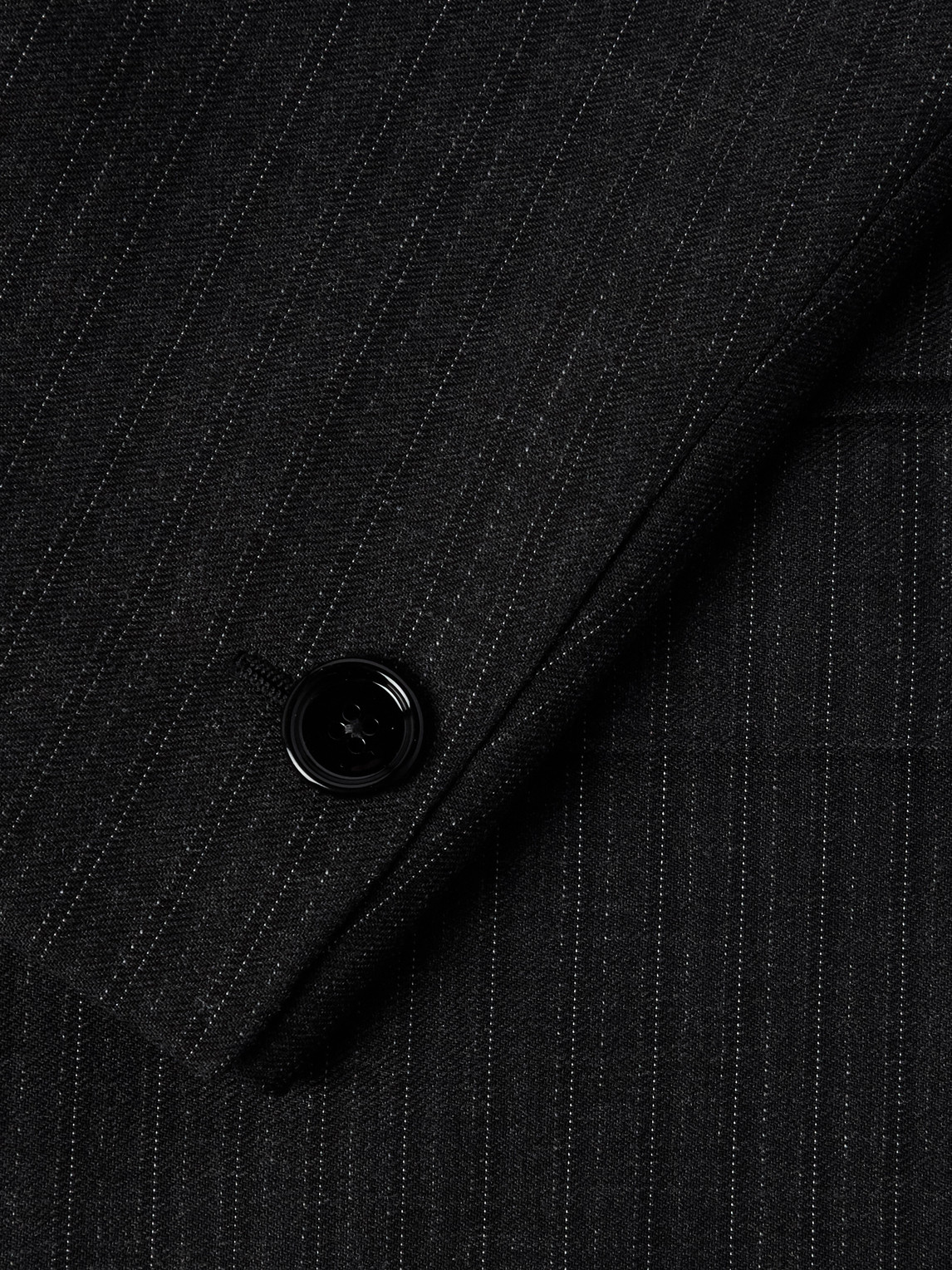 Celine Pinstriped Wool And Silk-blend Gabardine Blazer In Gray