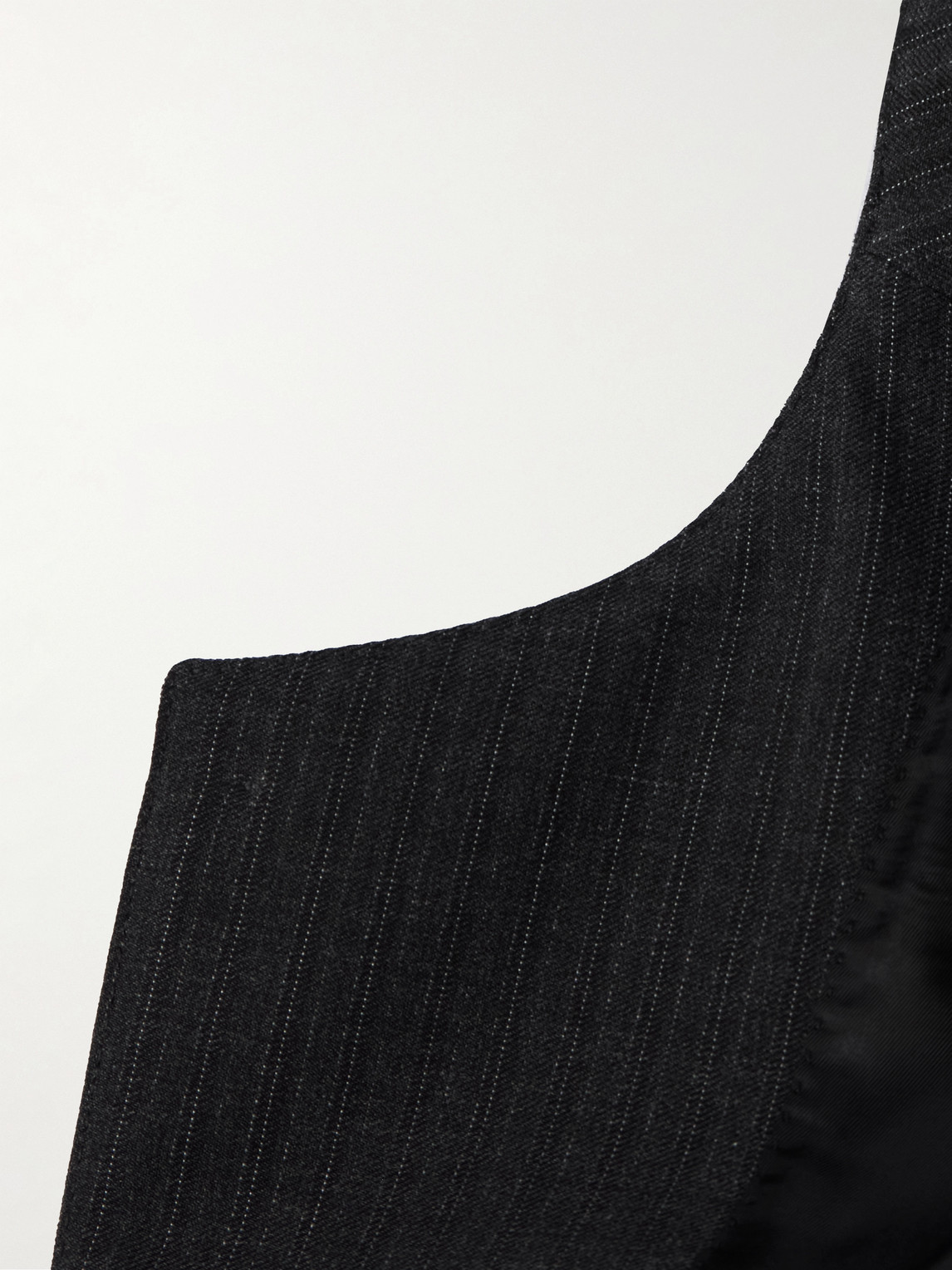 Celine Pinstriped Wool And Silk-blend Gabardine Blazer In Gray