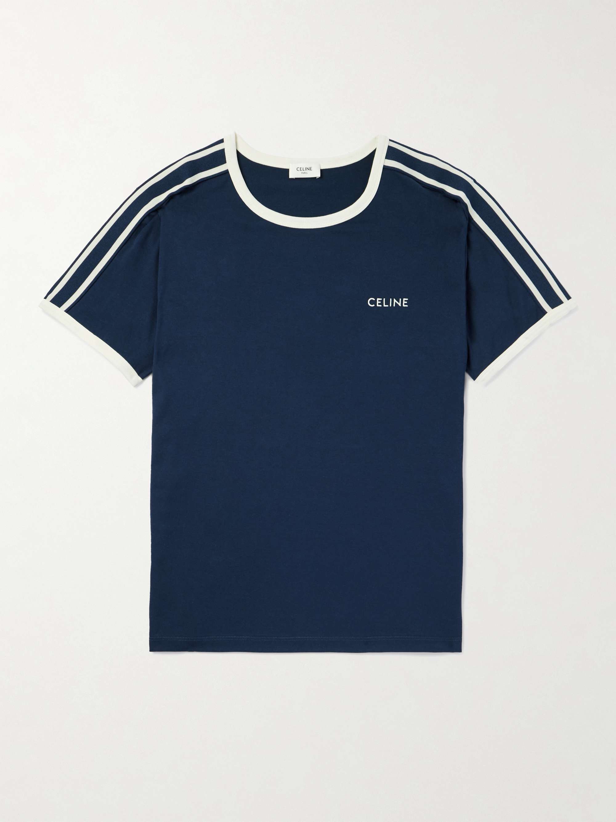T shirt in jersey di cotone con logo ricamato CELINE HOMME da uomo MR PORTER