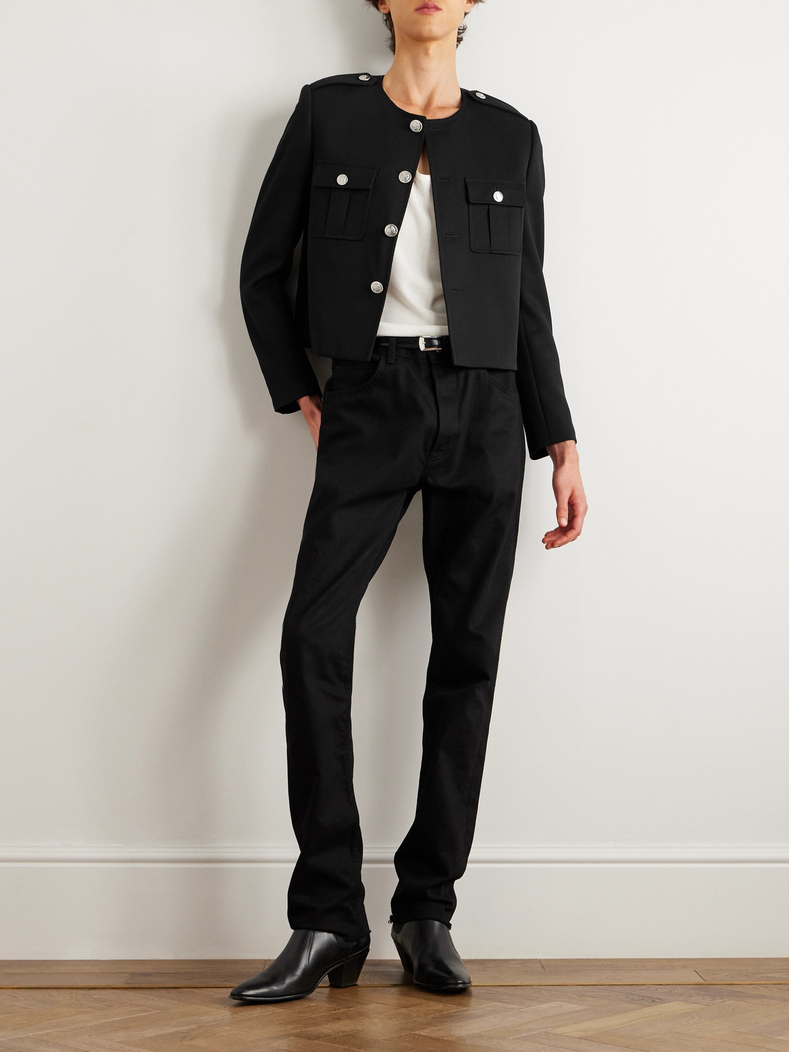 Celine Chasseur Officier Wool-twill Jacket In Animal Print