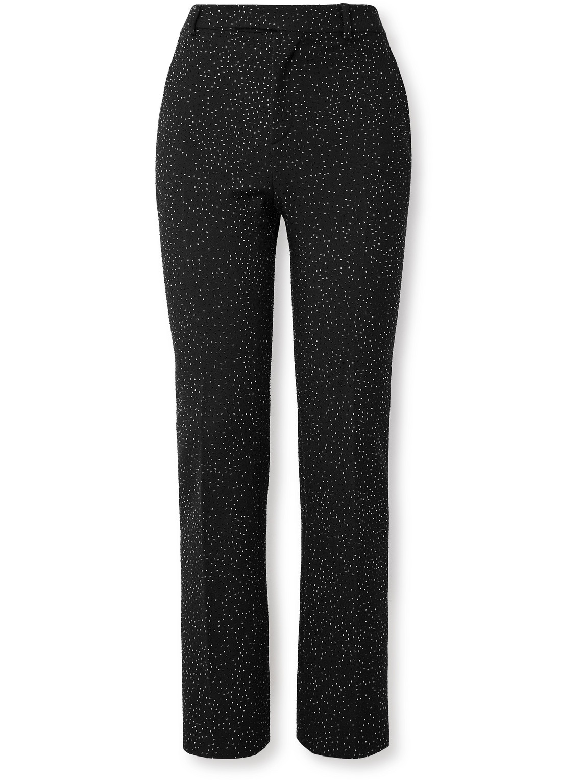 Celine Straight-leg Crystal-embellished Wool-twill Suit Trousers In Black