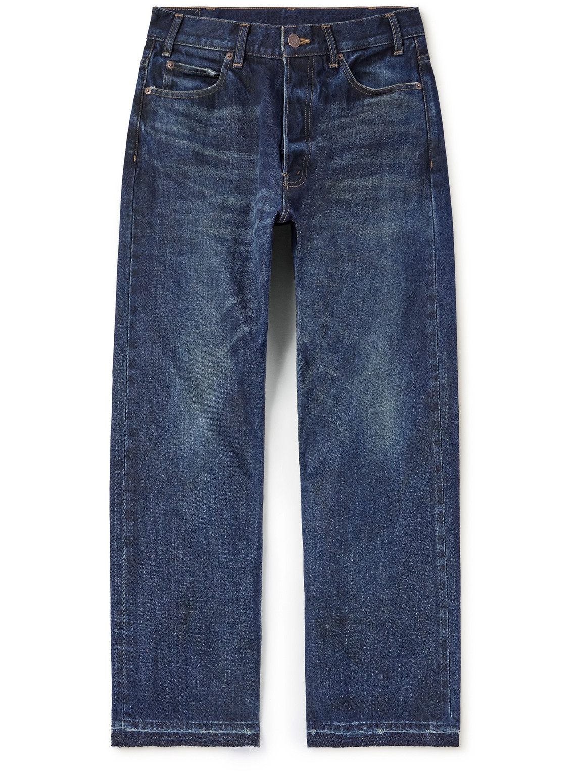 Celine Wesley Straight-leg Distressed Jeans In Blue