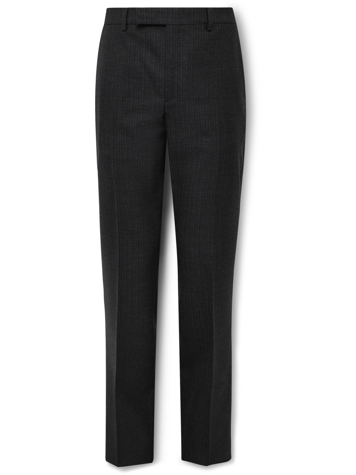 Celine Slim-fit Straight-leg Striped Wool And Silk-blend Gabardine Trousers In Animal Print