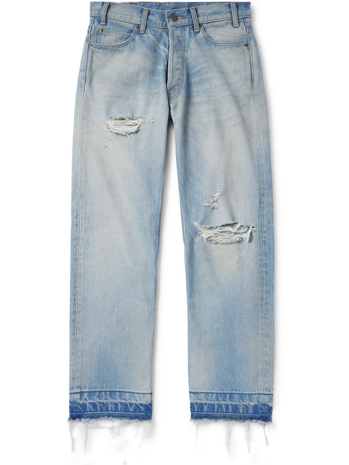 Celine Wesley Straight-leg Distressed Jeans In Blue