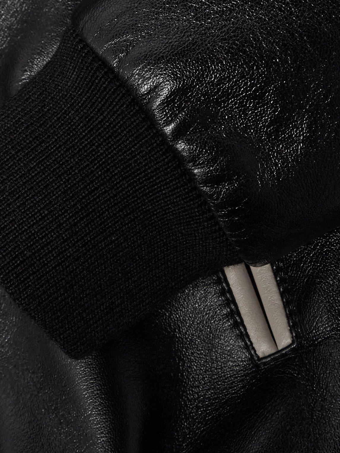 Celine Teddy Slim-fit Colour-block Leather Varsity Jacket In Black