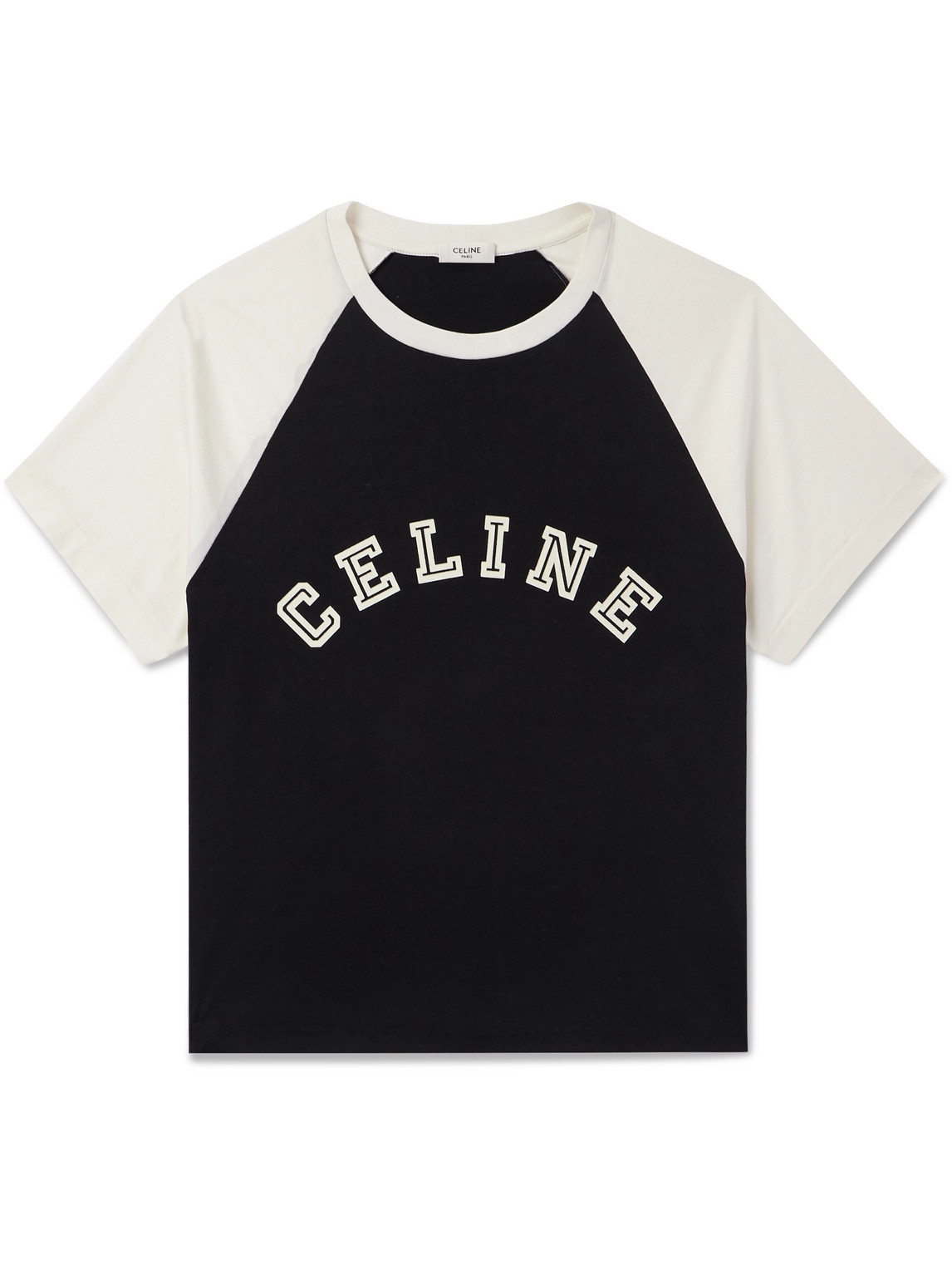 Celine Logo-print Cotton-jersey T-shirt In Black