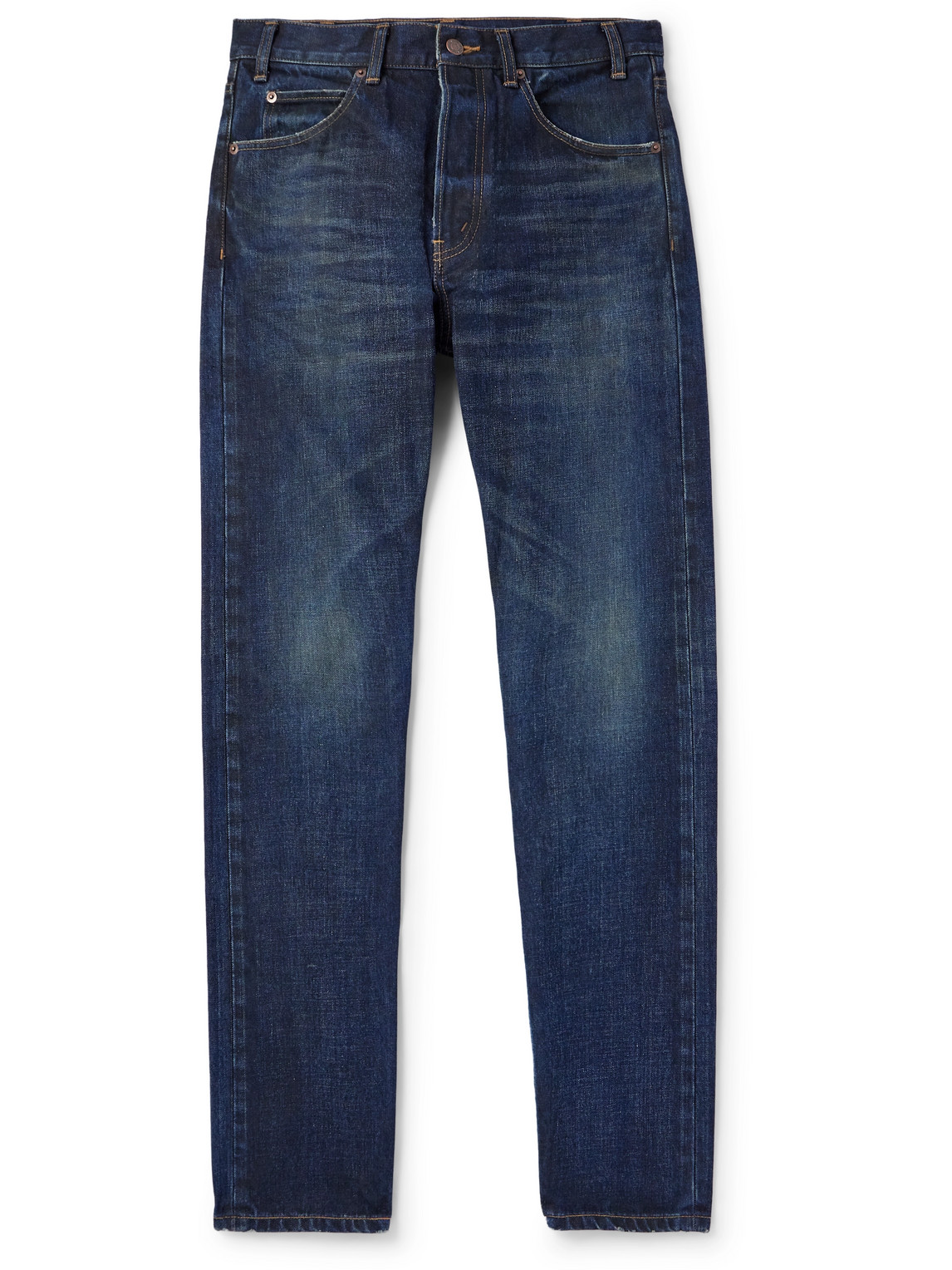 Celine Lou Slim-fit Distressed Jeans In Blue