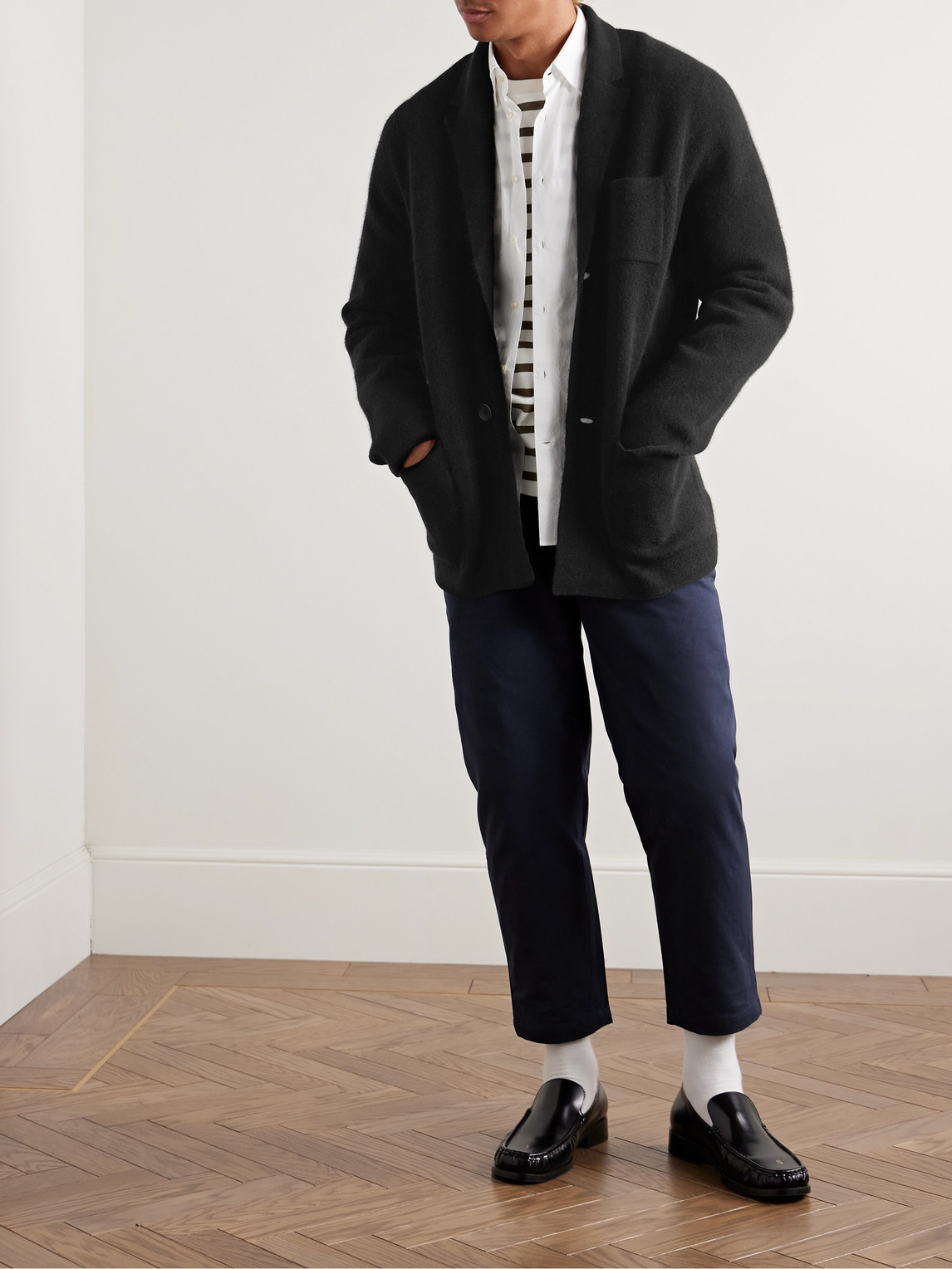 JAMES PERSE UNSTRUCTURED BRUSHED-KNIT BLAZER