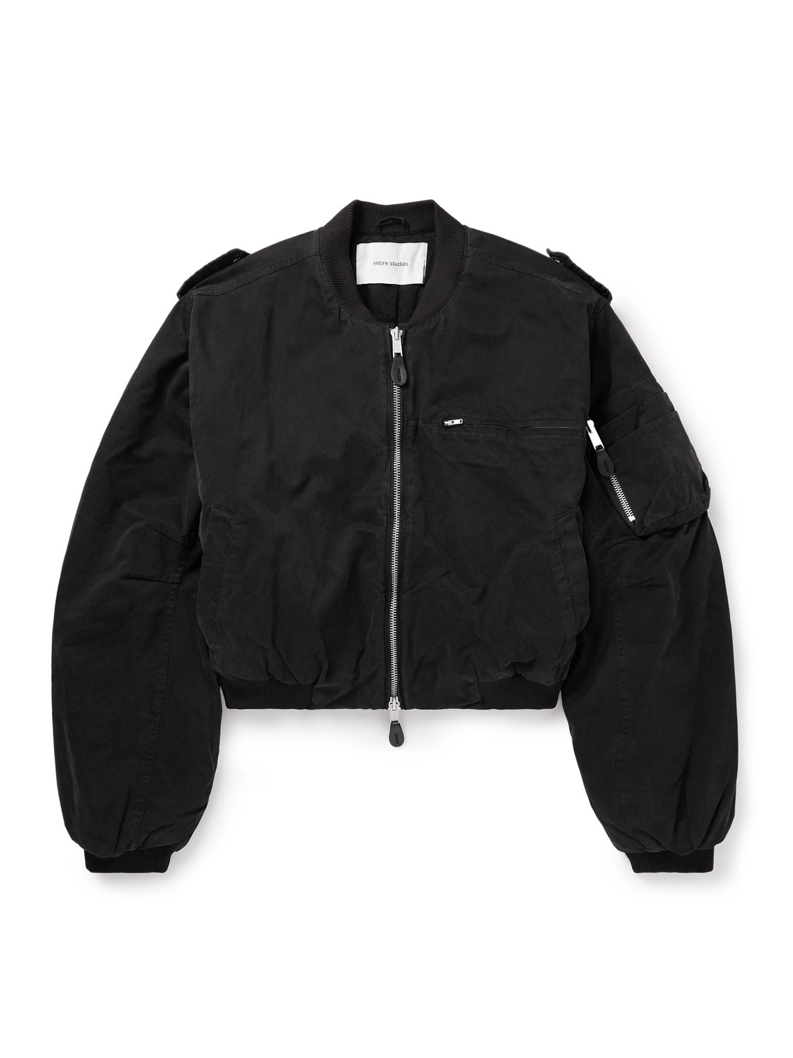 Entire Studios A-4 Cropped Cotton-Canvas Bomber Jacket | Smart Closet