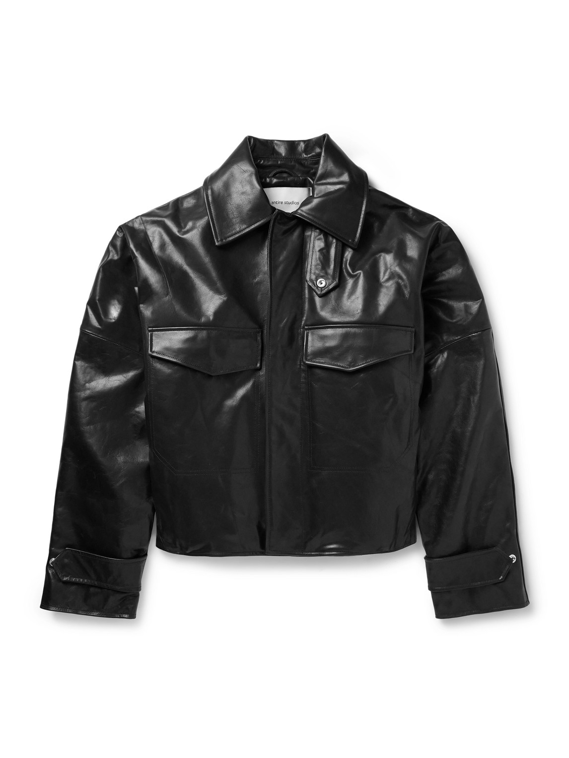ENTIRE STUDIOS CACHE CROPPED LEATHER JACKET