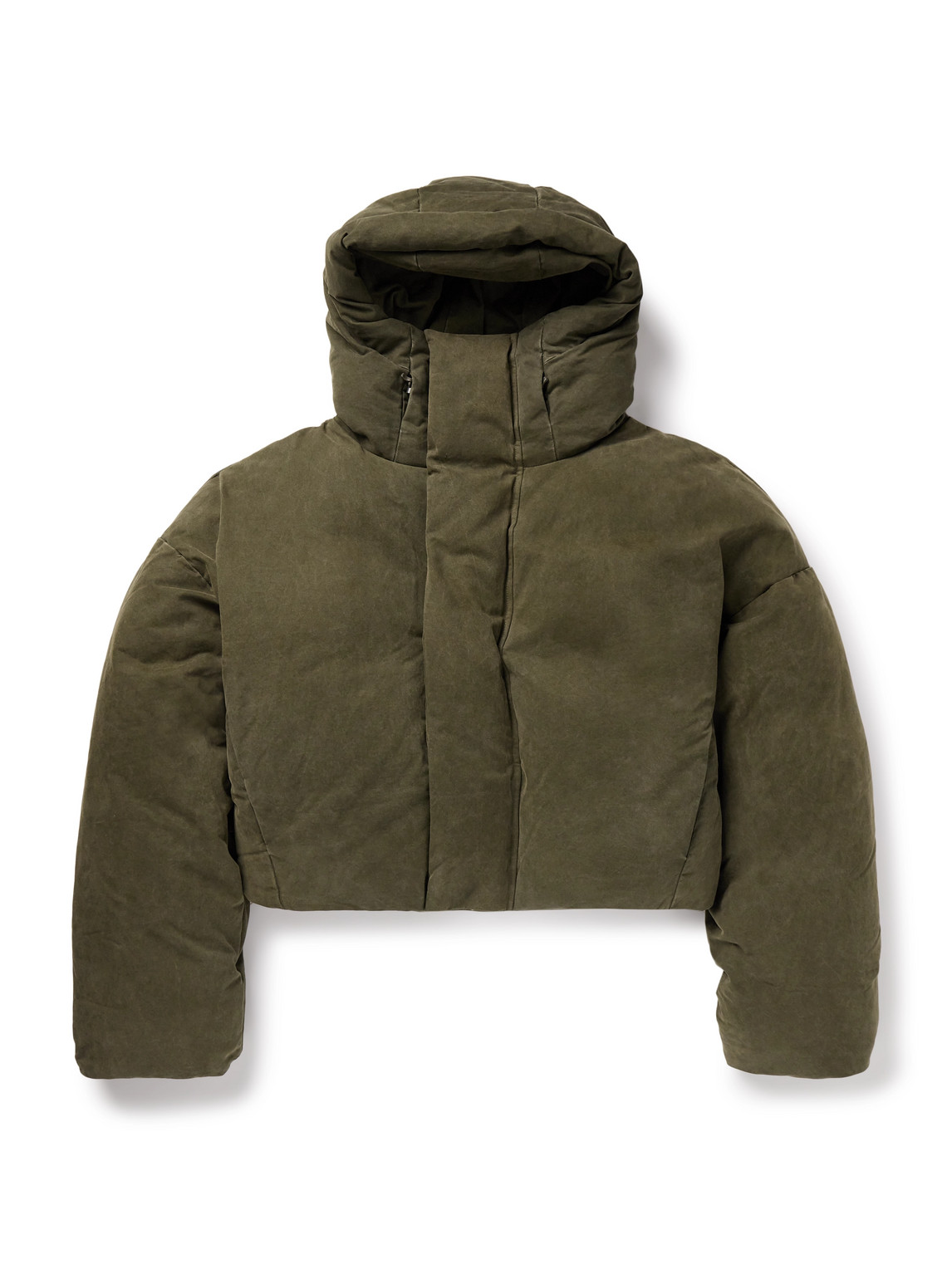 MML Cropped Cotton Hooded Down Jacket