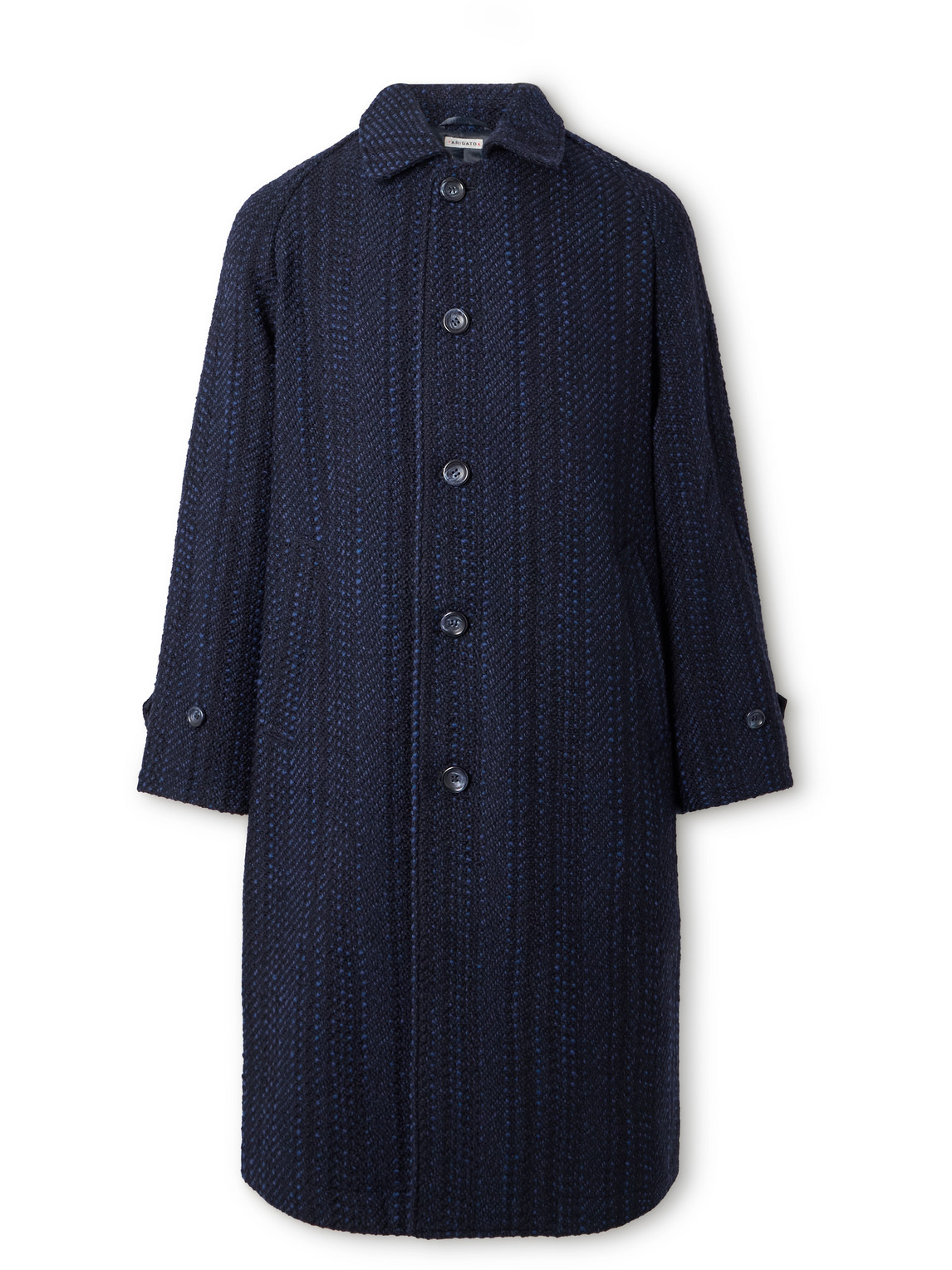 Blue Blue Japan - Wool-Blend Tweed Balmacaan Coat - Curated Menswear