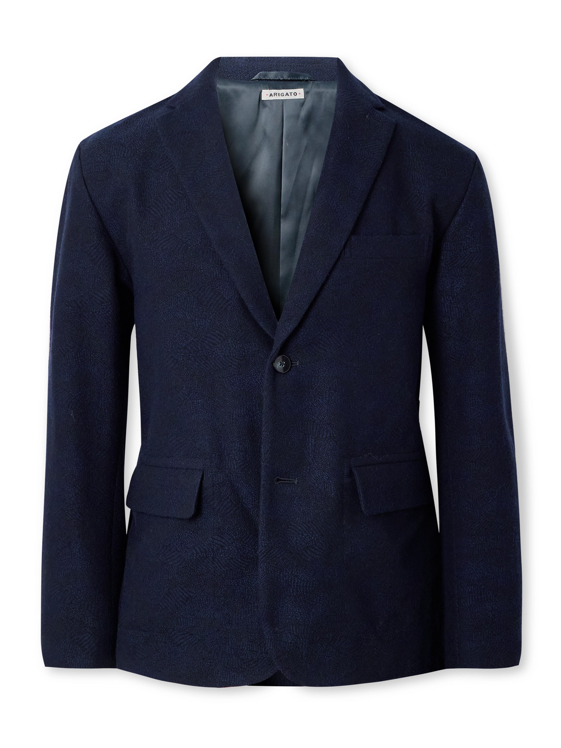 Blue Blue Japan Cotton And Wool-blend Jacquard Suit Jacket In Blue