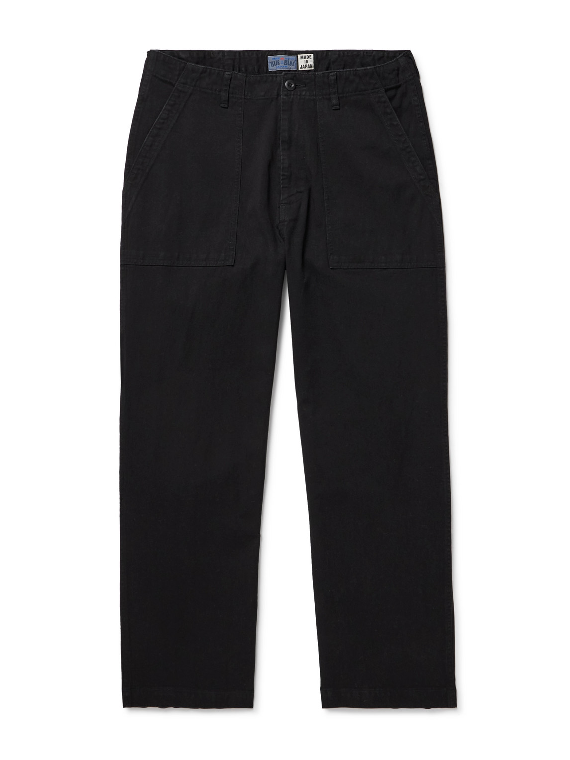 Blue Blue Japan Straight-leg Tencel™ Lyocell-blend Twill Trousers In Black