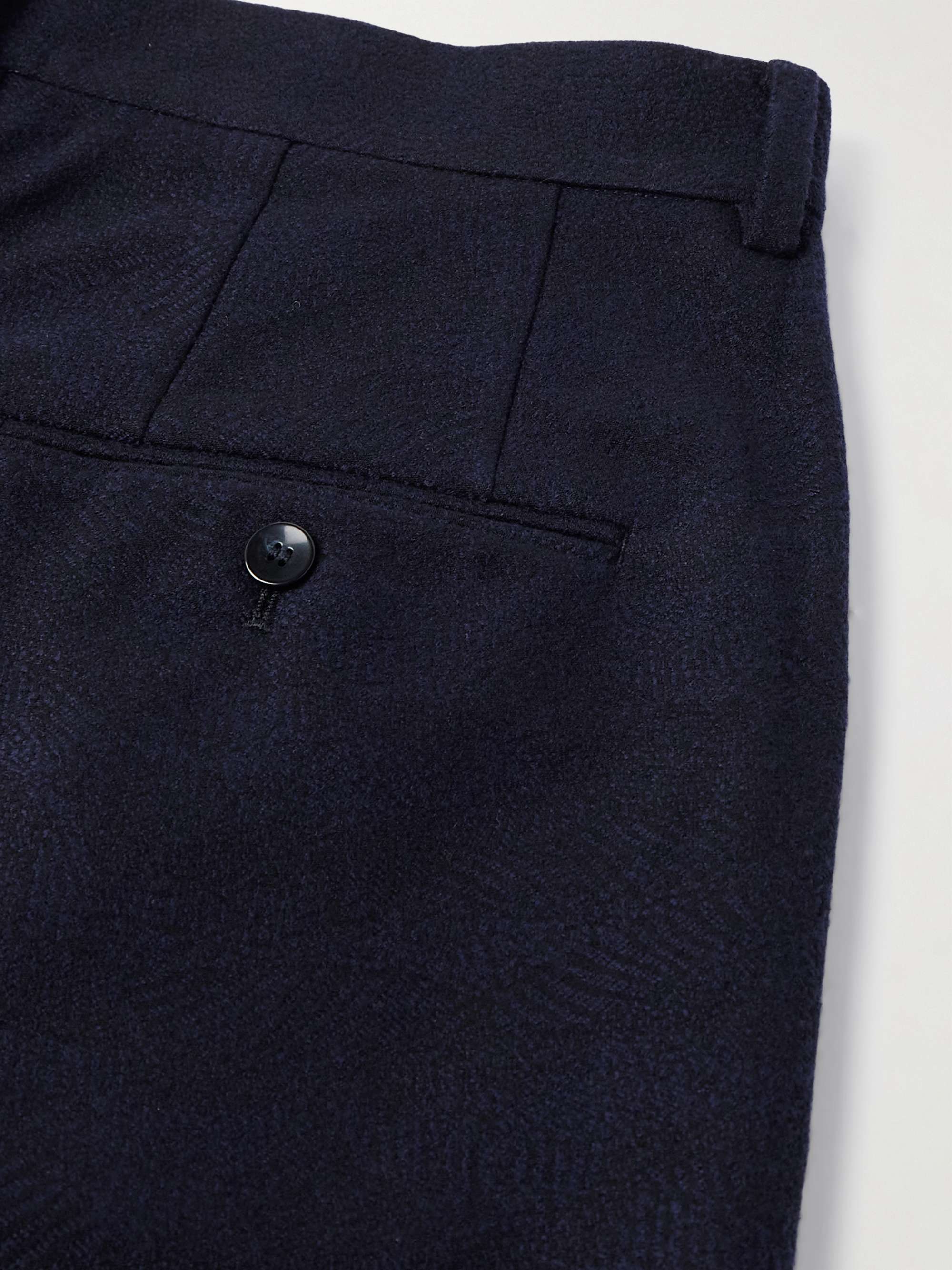 BLUE BLUE JAPAN Straight-Leg Pleated Jacquard Cotton and BLUE BLUE JAPAN Straight-Leg Pleated Jacquard Cotton and
