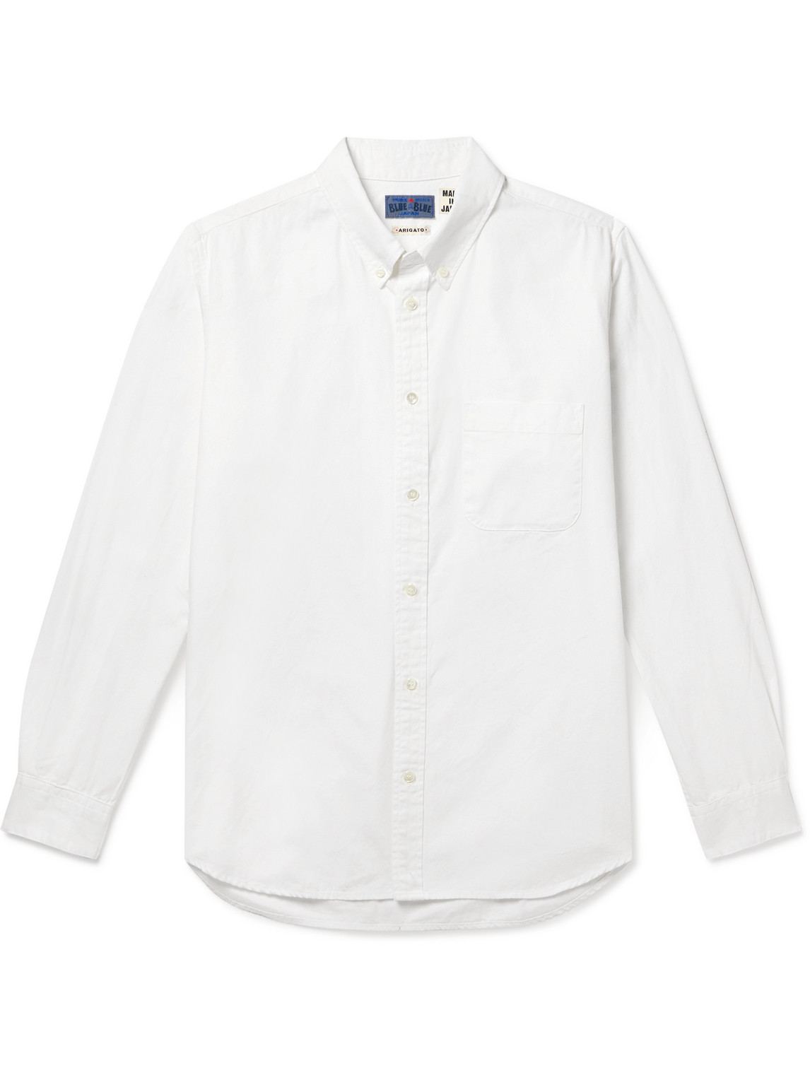Blue Blue Japan Button-down Collar Cotton Oxford Shirt In White